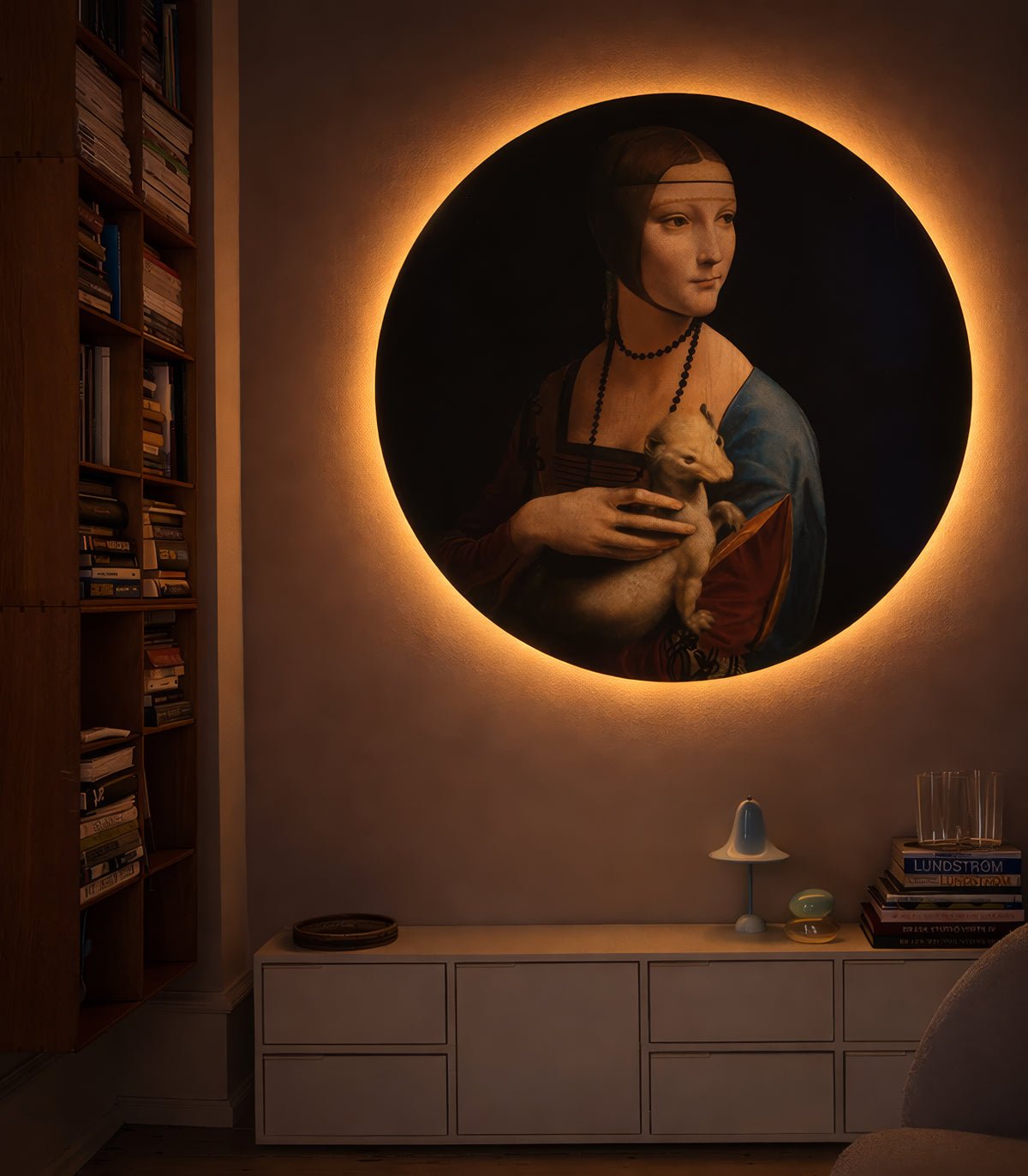 Dots Lighting Lady with an Ermine - Wallcolors®