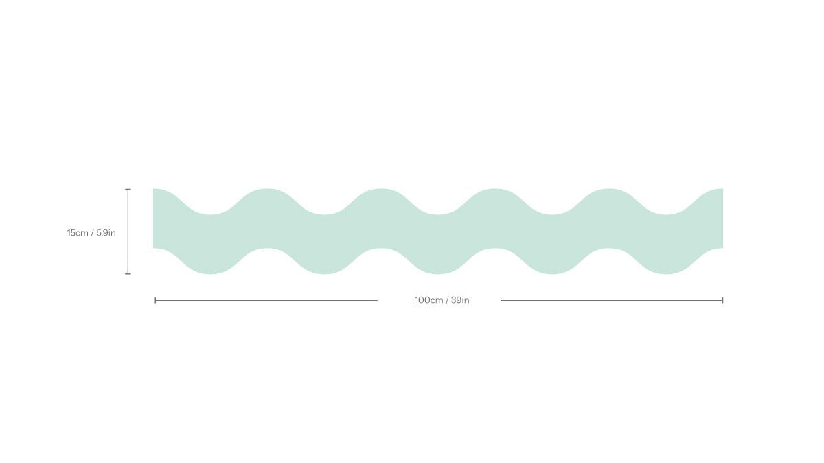 Border Double Wave Calm Soft Mint - Wallcolors®