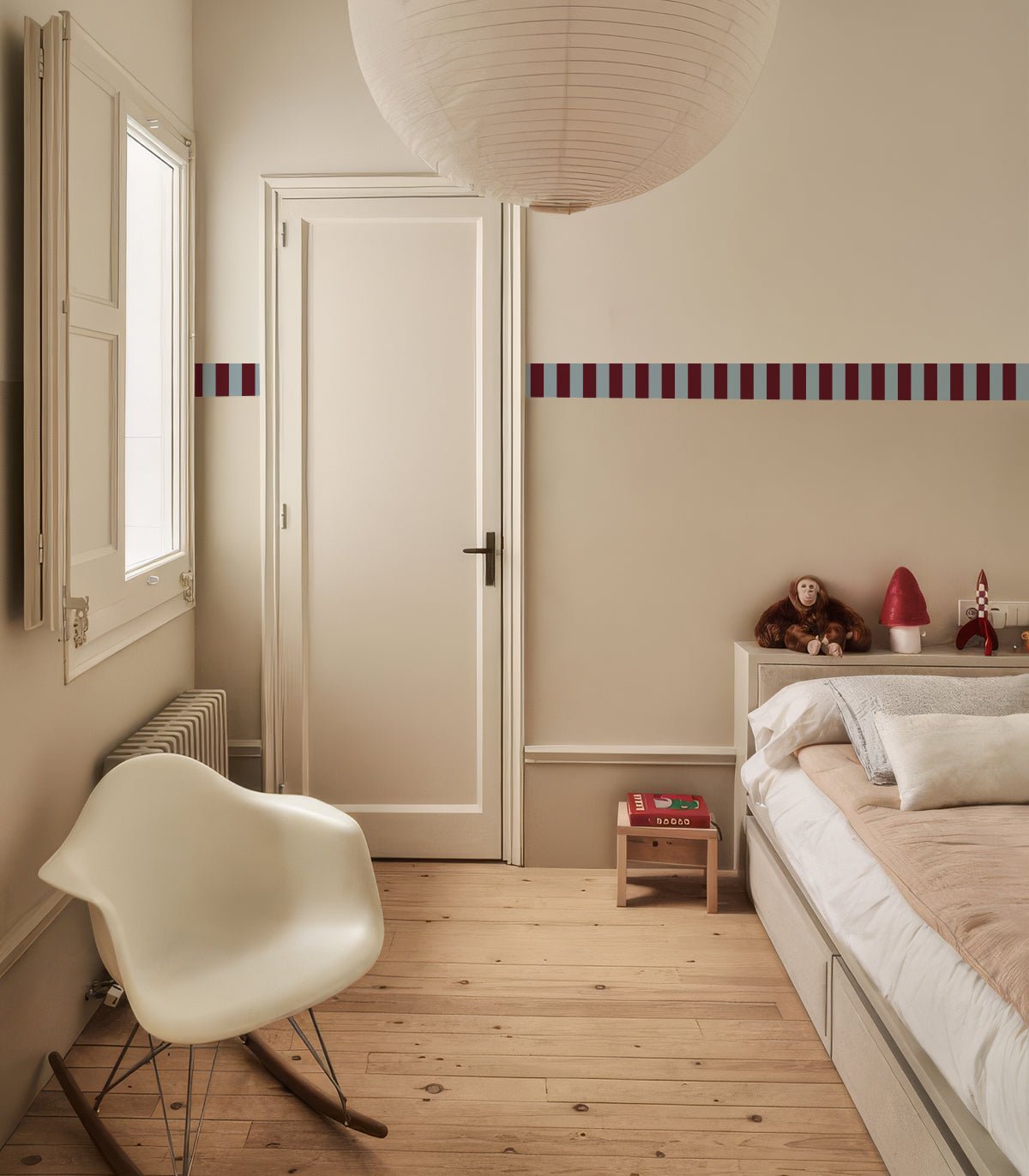 Border Stripe Burgundy - Wallcolors®