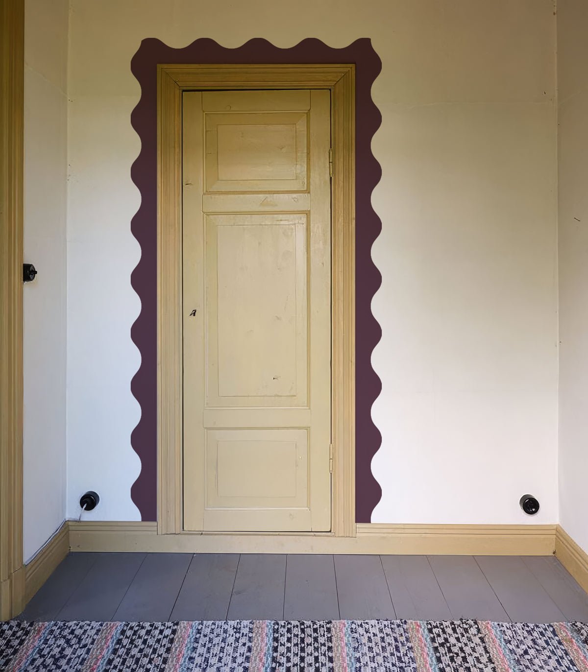 Border Waves Deep Burgundy - Wallcolors®