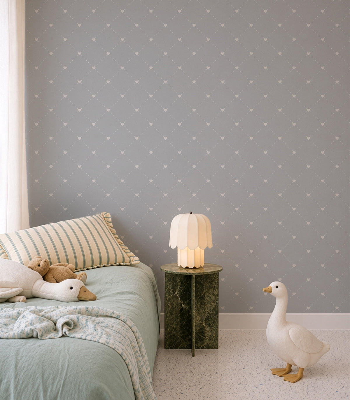 Wallpaper Heart Lattice Lattice_Nordic Mist