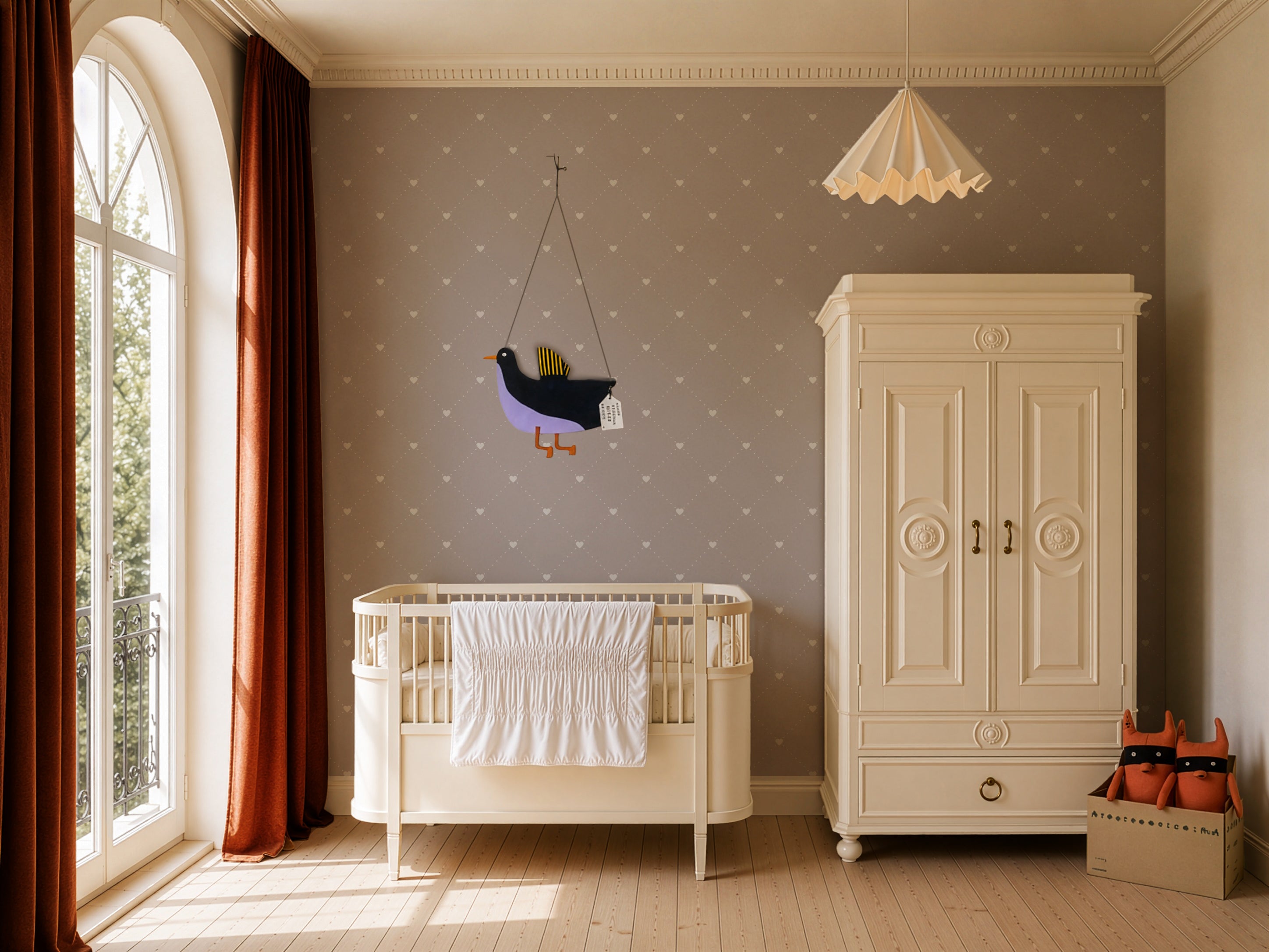 Wallpaper Heart Lattice Dusty Rose