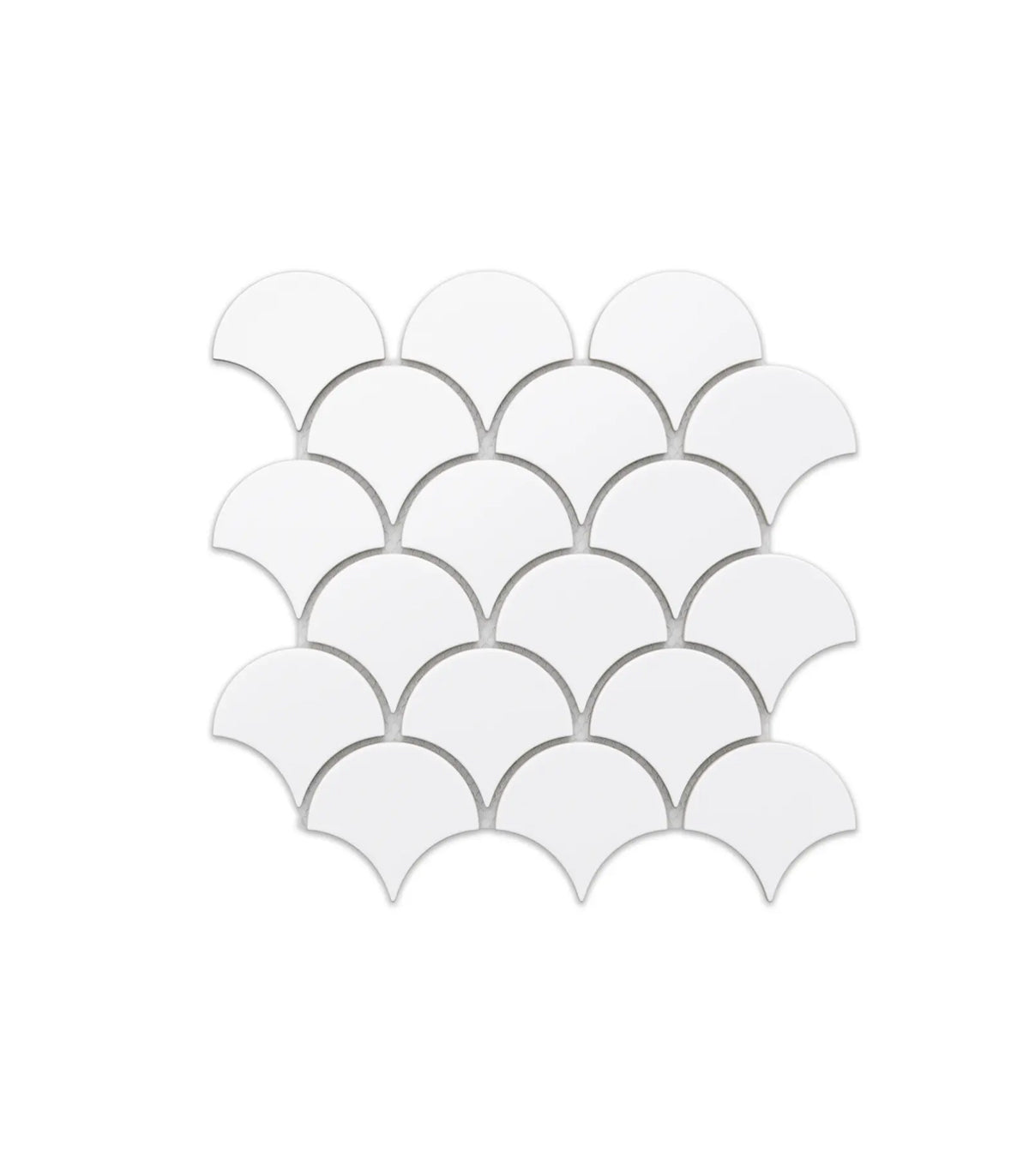 Mozaika fish scale white matte