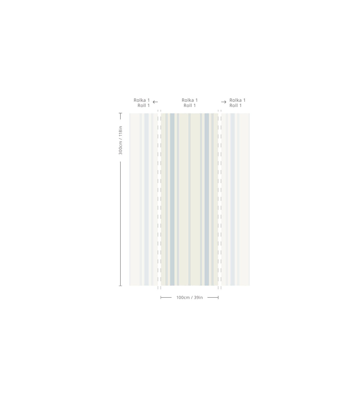 Tapeta Soft Stripe Sky Blue - Wallcolors®