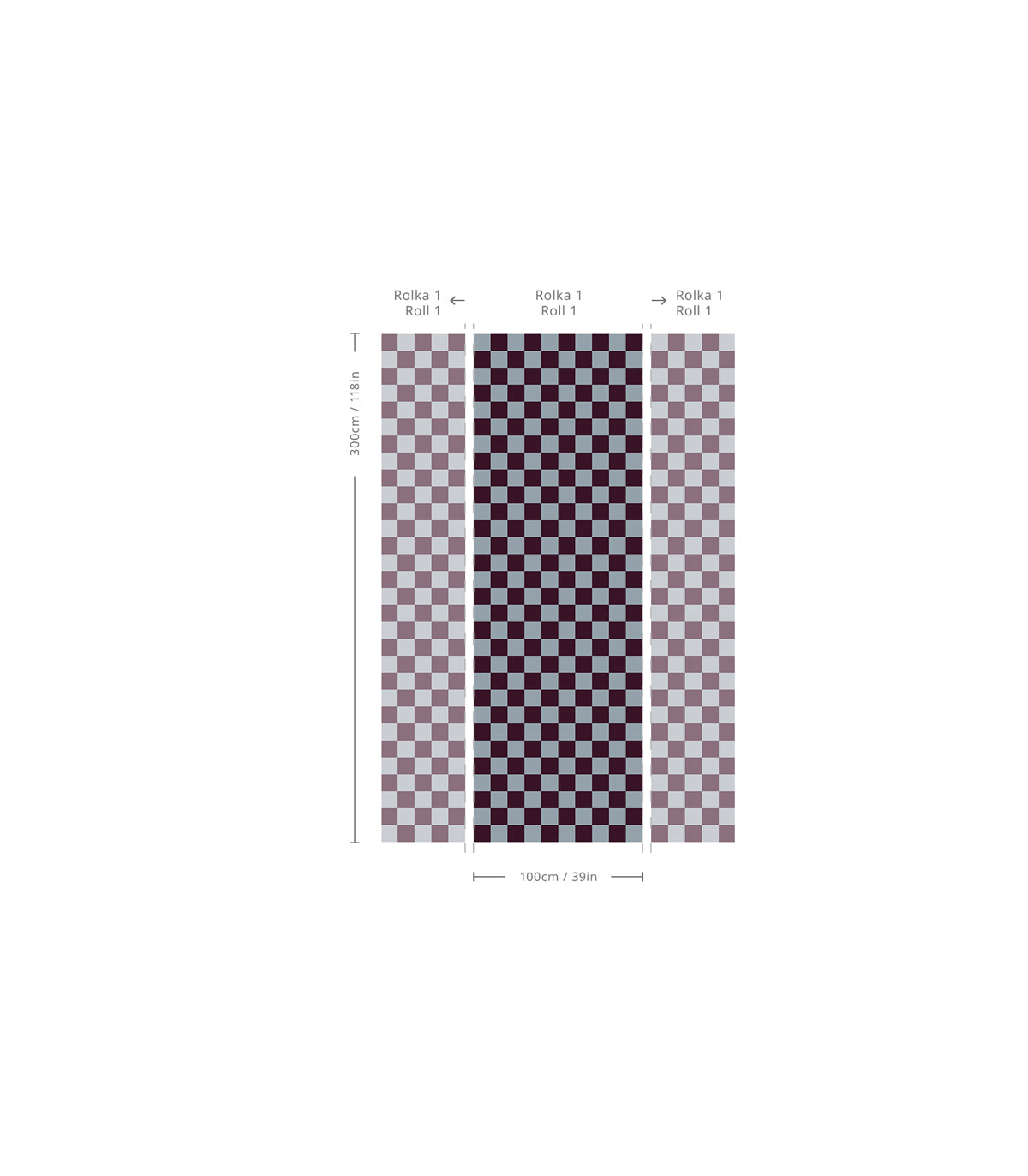 Wallpaper Square Checks Deep Burgundy