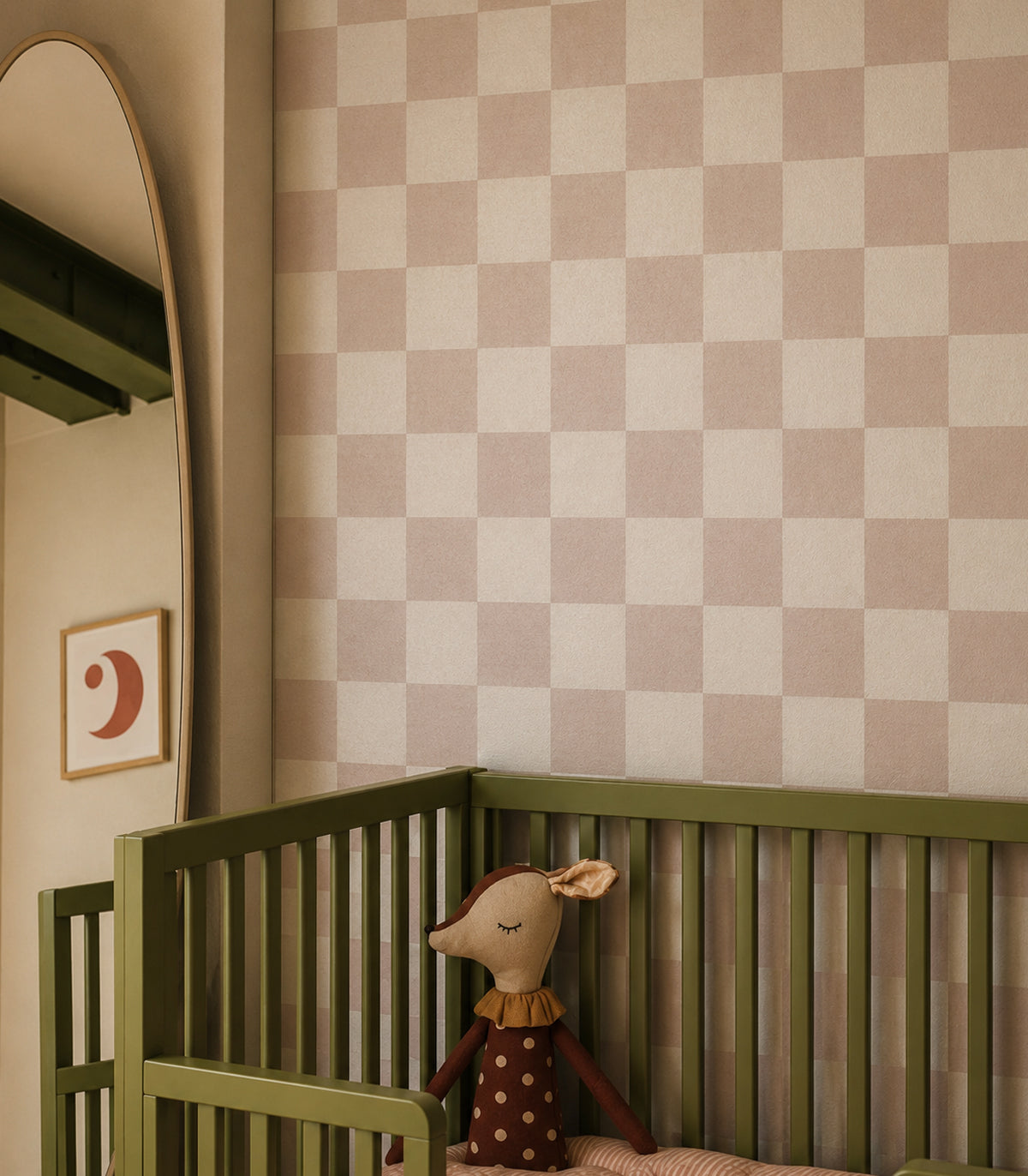 Wallpaper Square Checks Light Mocha