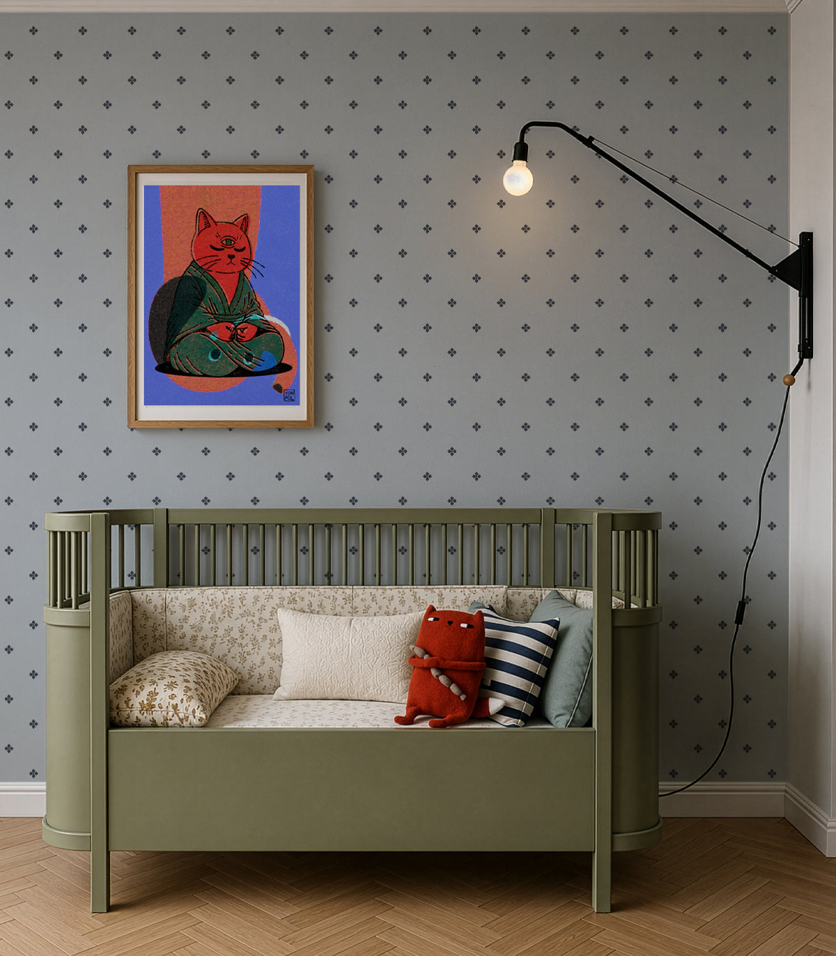 Wallpaper Tiny Blossoms Powder Blue