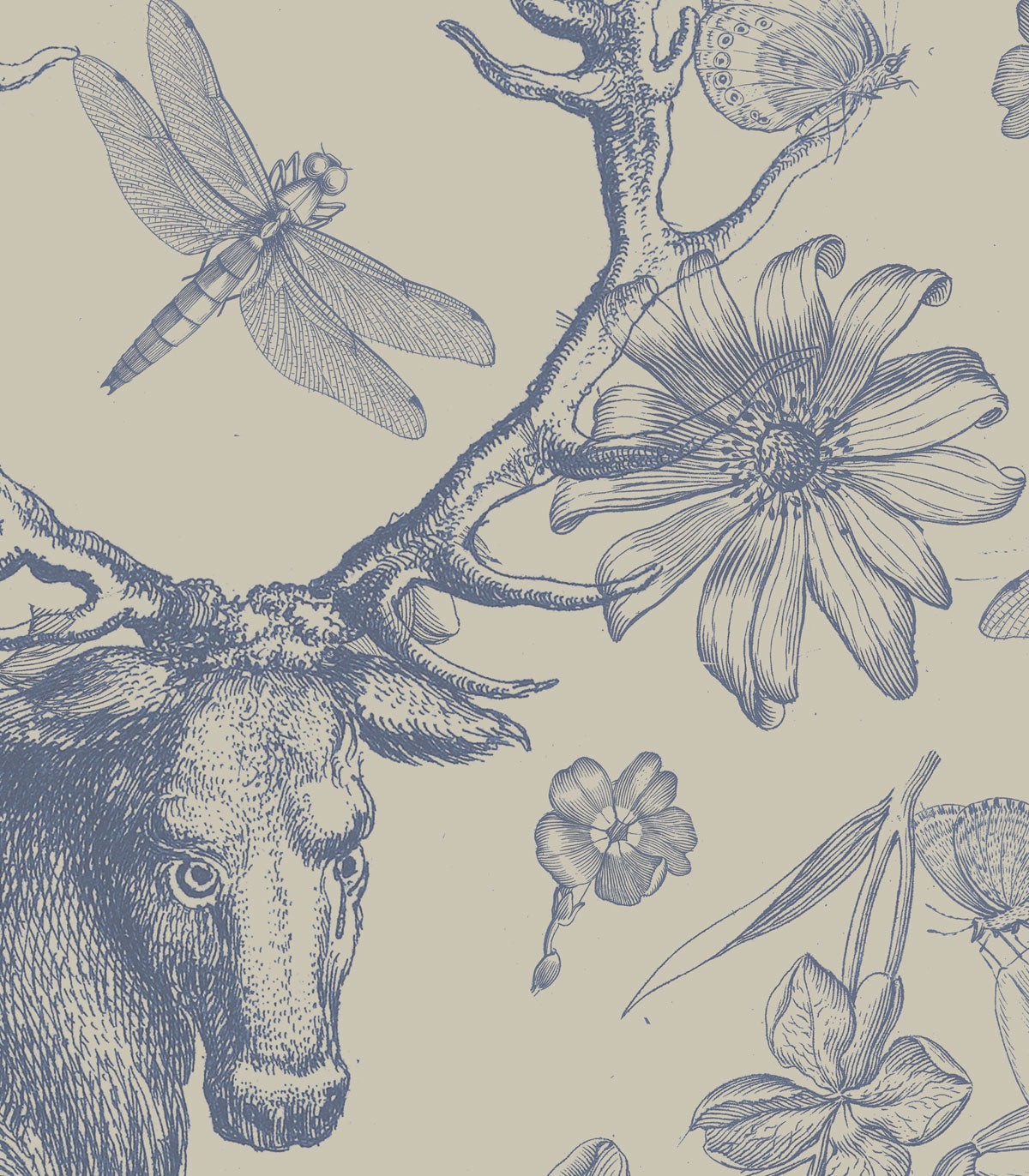 Tapeta Vintage botanic blue