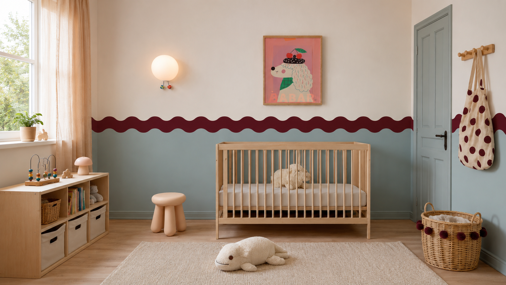 Wainscoting Double Wave Powder Sky