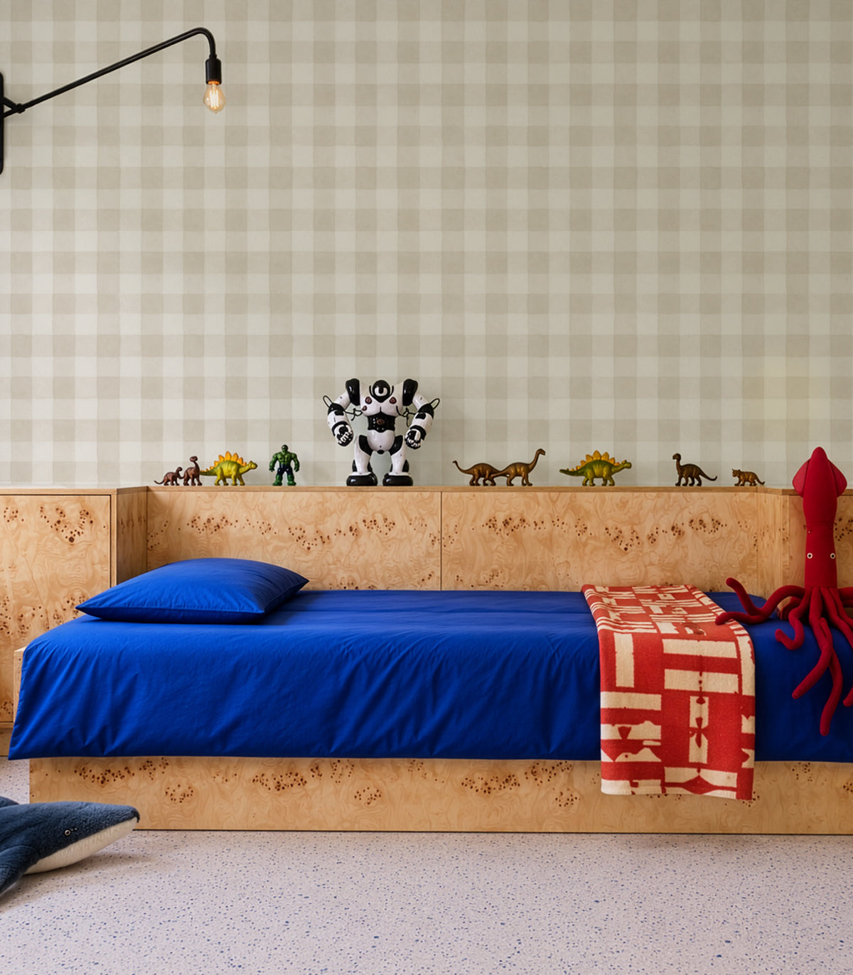 Wallpaper Watercolor Checks Oat Beige