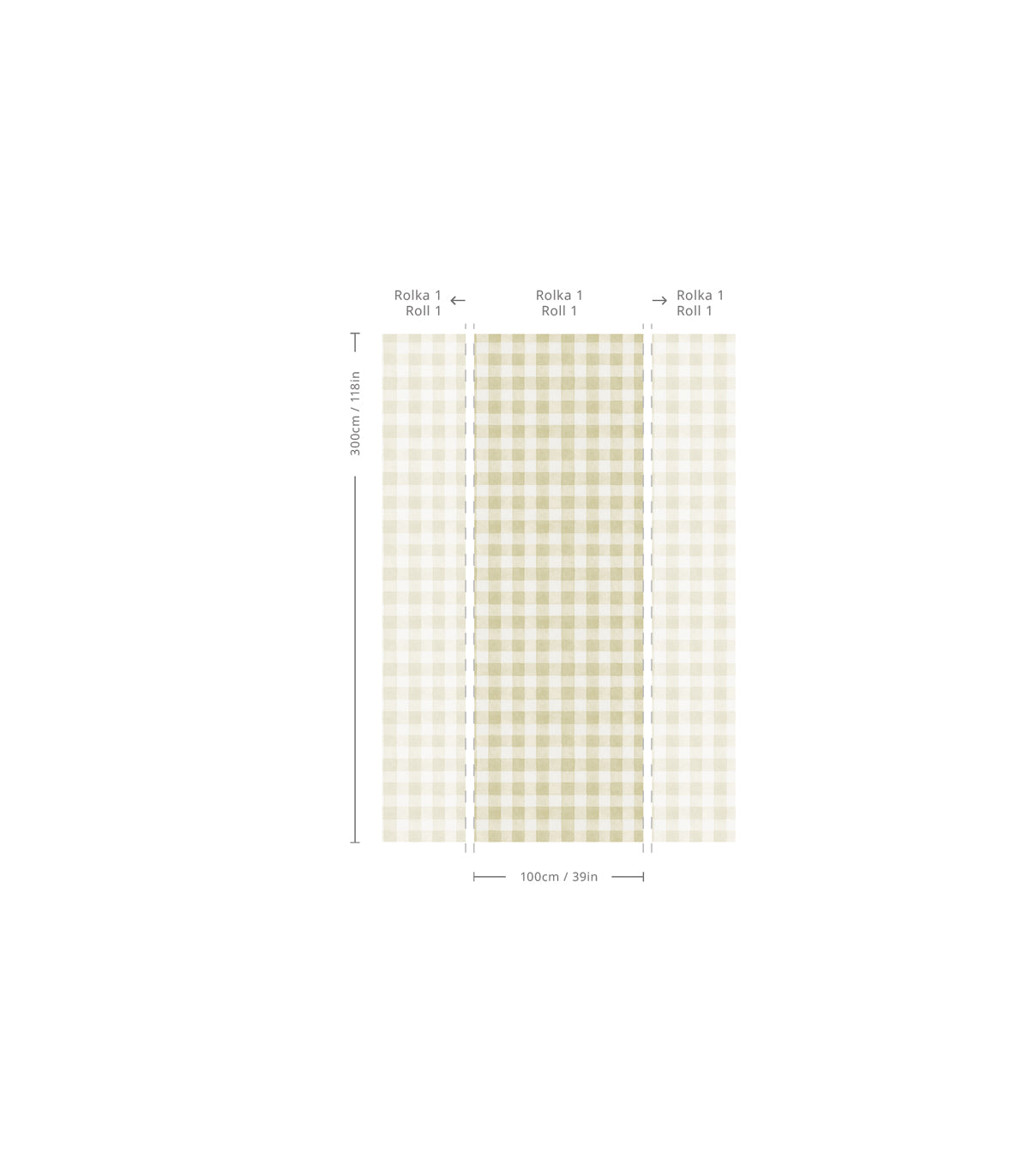 Wallpaper Watercolor Checks Sage Green