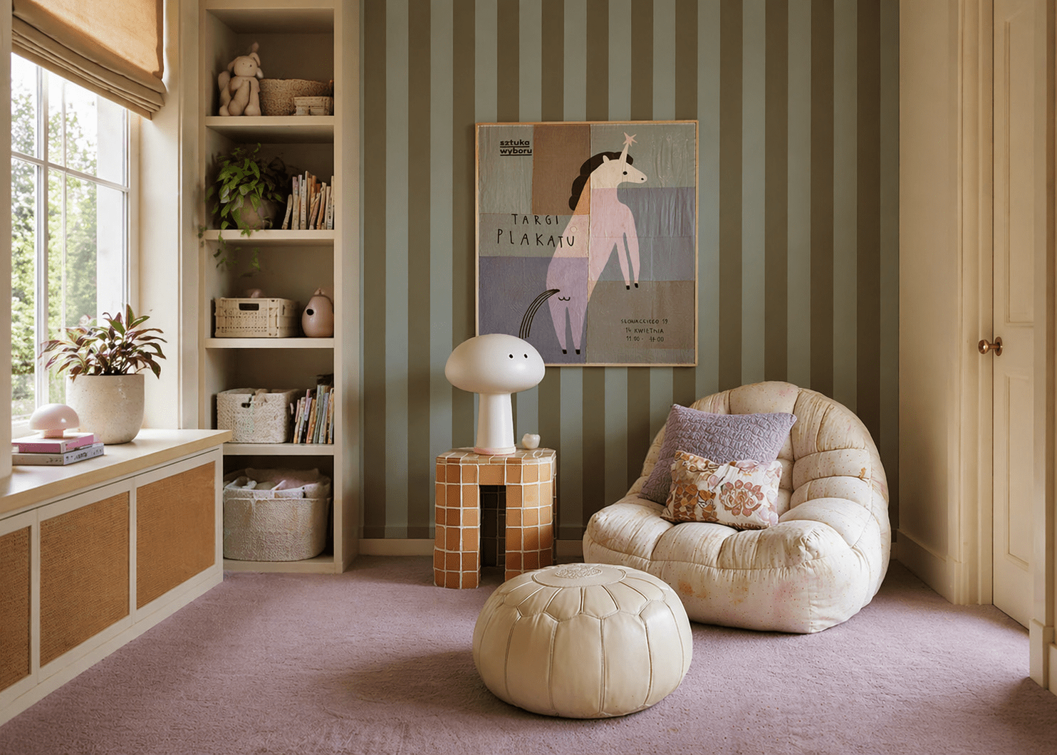 Tapeta Wilde Stripe Play Fog Sand - Wallcolors®