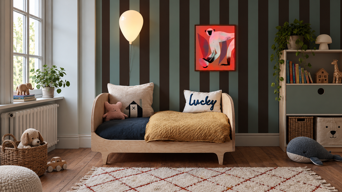 Wallpaper Wide Stripe Mint Chocolate