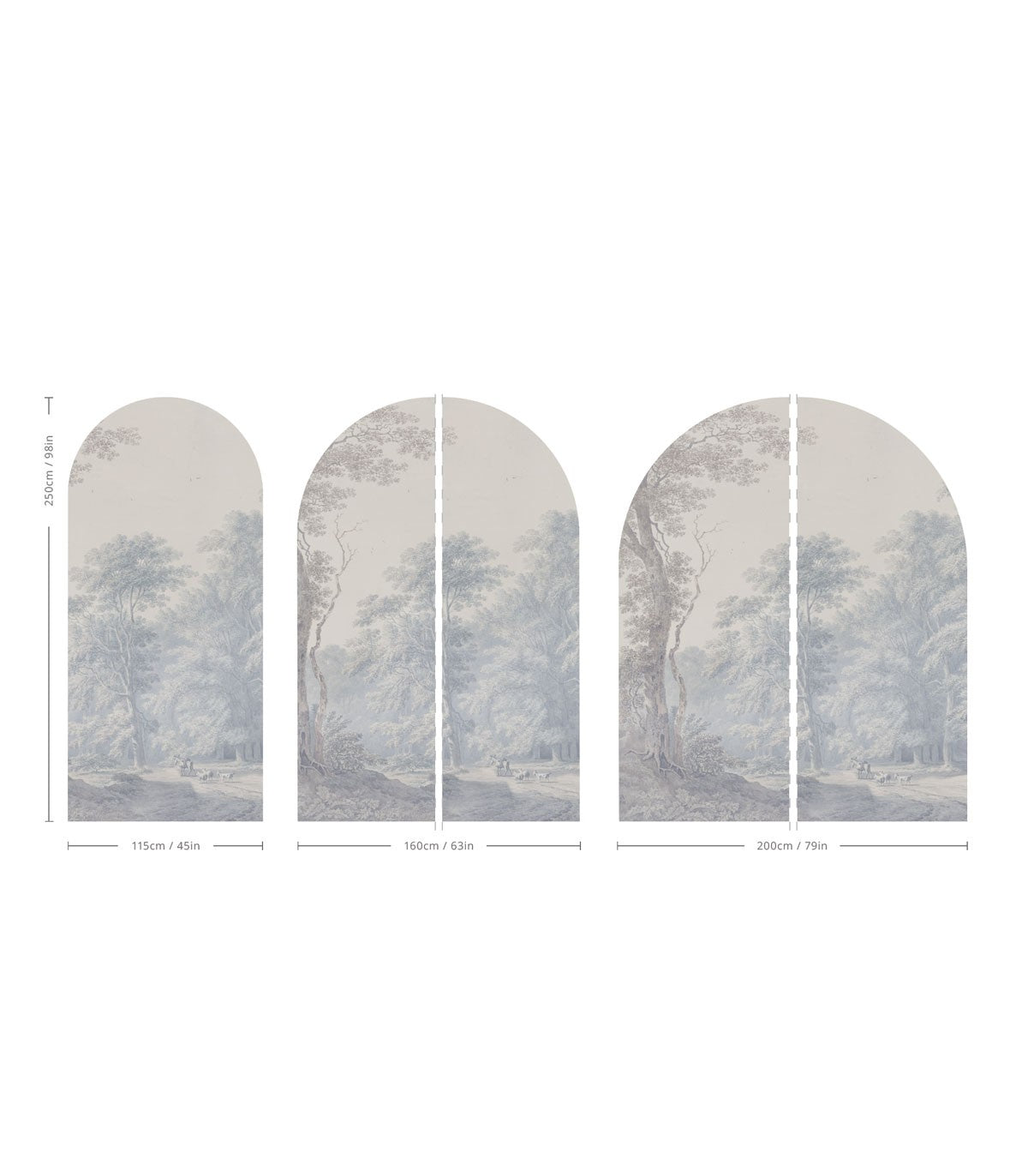 Arch Watercolor Grove Blue - Wallcolors®