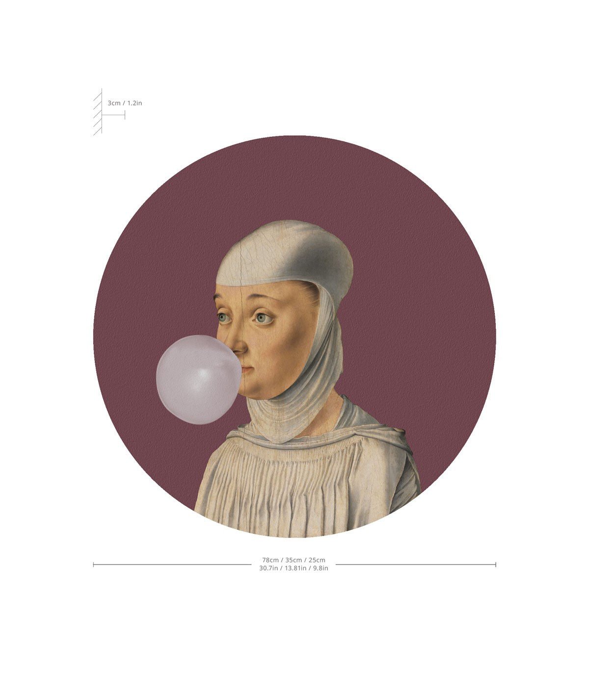 Dots Lighting Woman with Bubble Gum Eggplant - Wallcolors®
