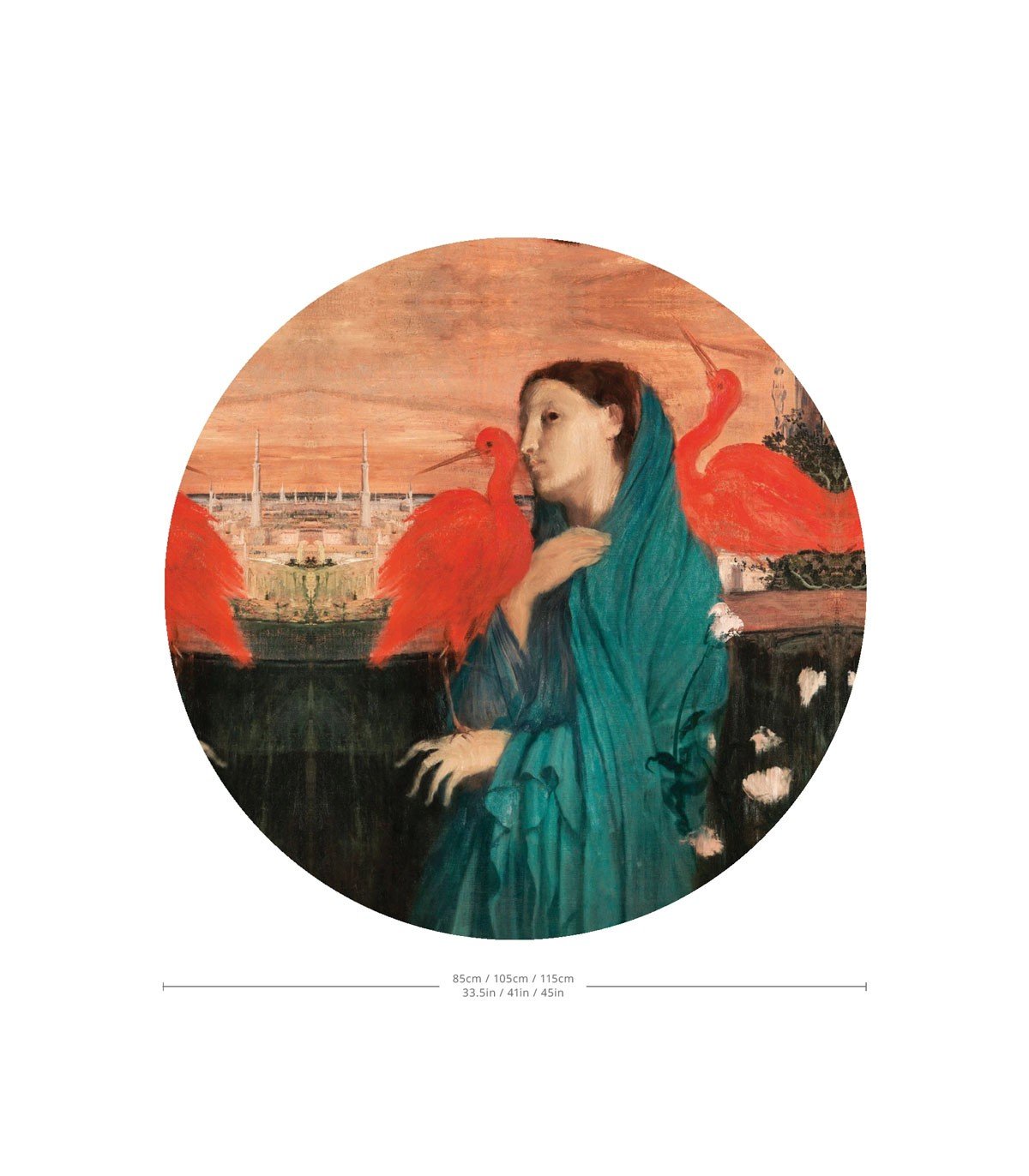 Dots Young Woman with Ibis - Wallcolors®