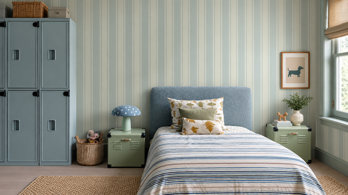 Wallpaper Gentle Stripe Sky Blue