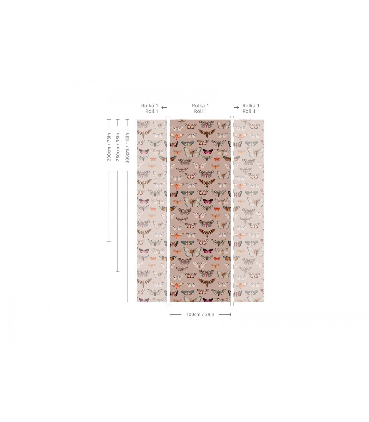 Tapeta Colorful Butterfly Pink - Wallcolors®