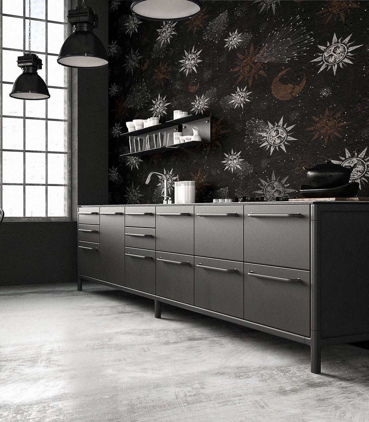 Tapeta Moon and sun red