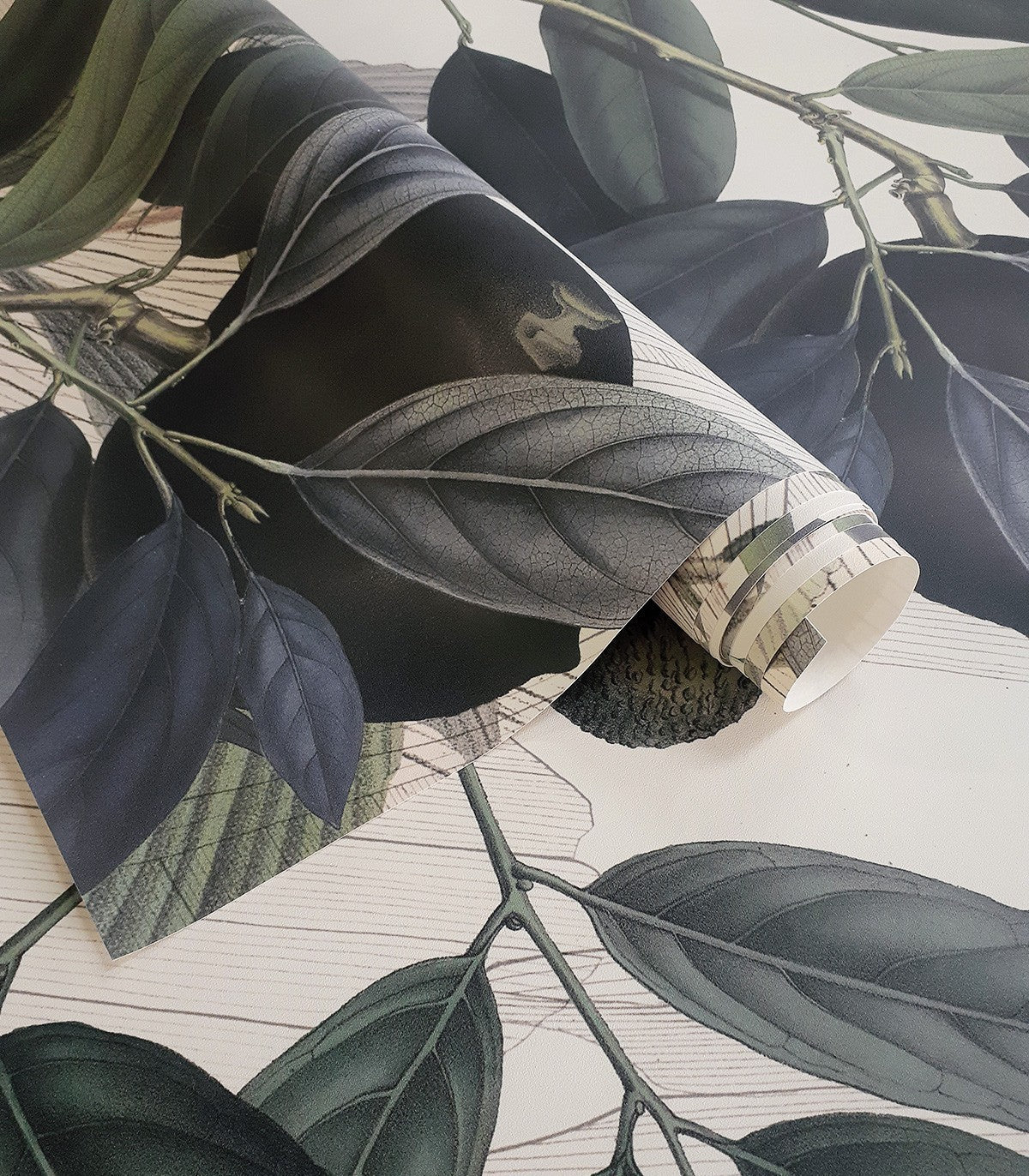 Tapeta Olive Branch White - Wallcolors®