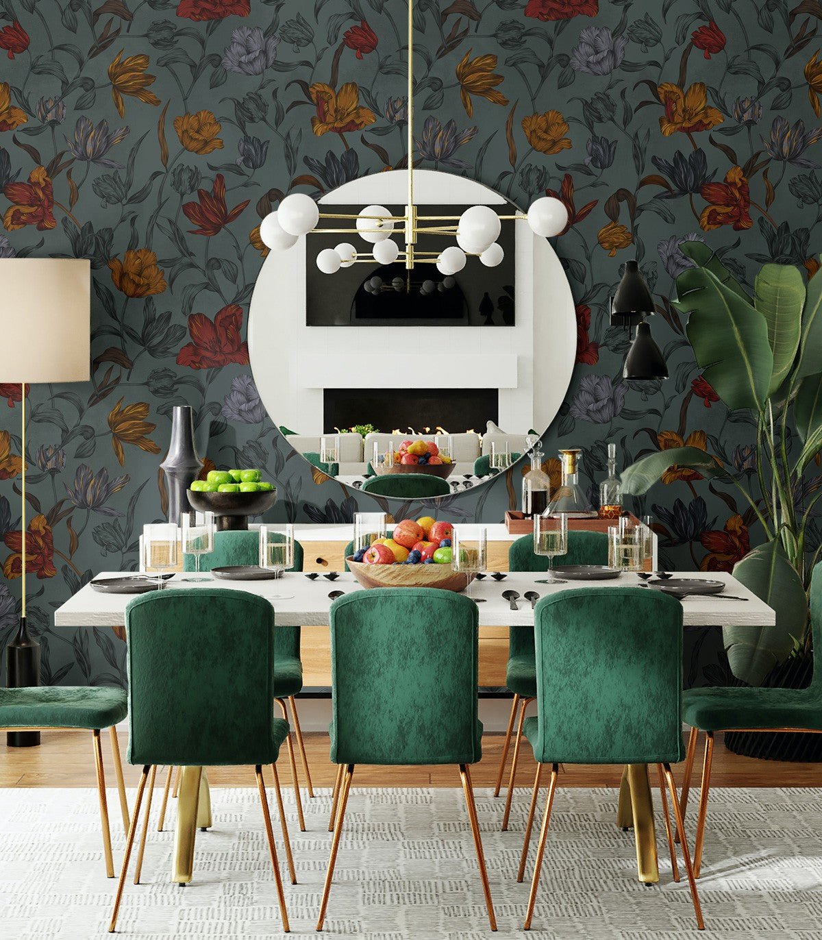Tapeta Orange flowers - Wallcolors®