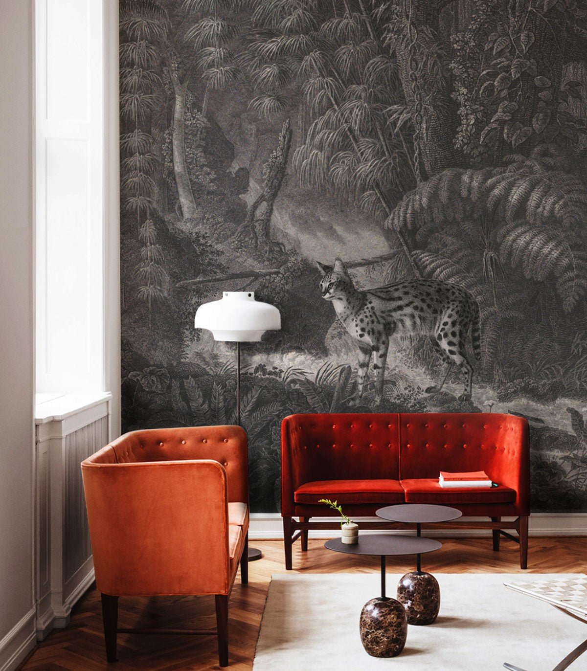 Tapeta Palms and cats - Wallcolors®
