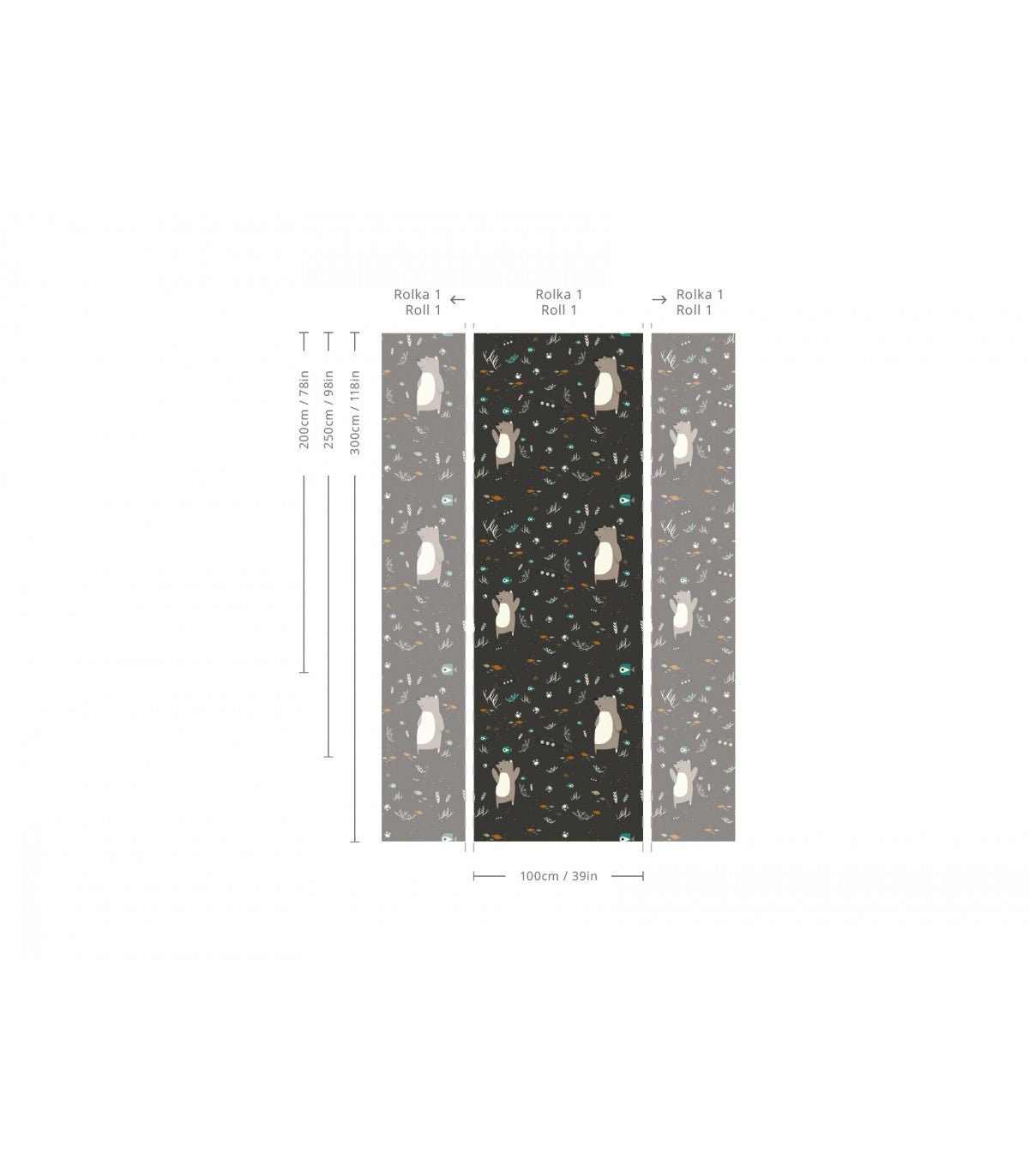 Tapeta Underwater Bear Black - Wallcolors®