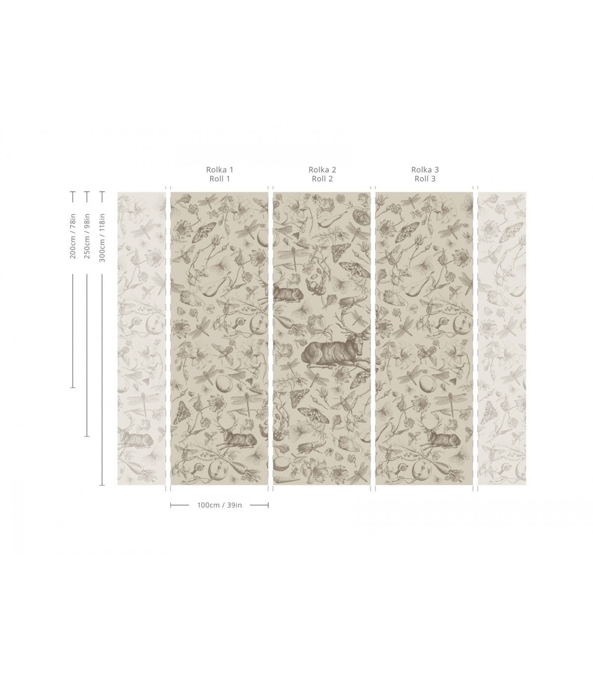 Tapeta Vintage botanic light brown - Wallcolors®