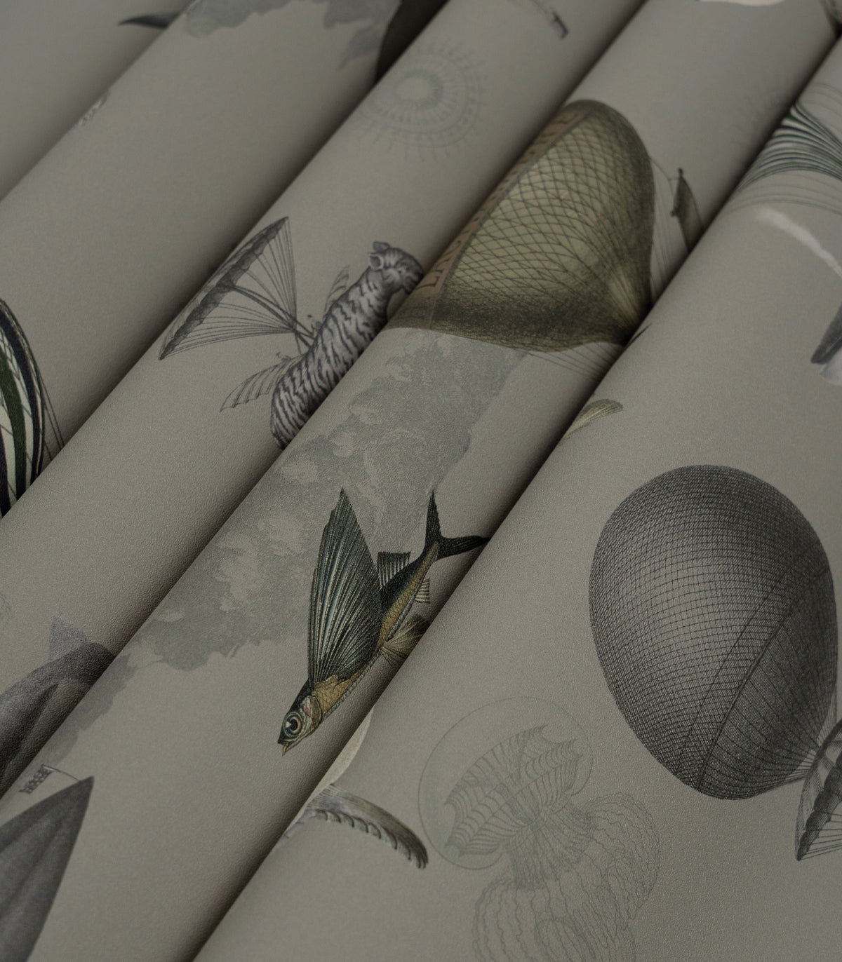 Wallpaper Vintage balloons green