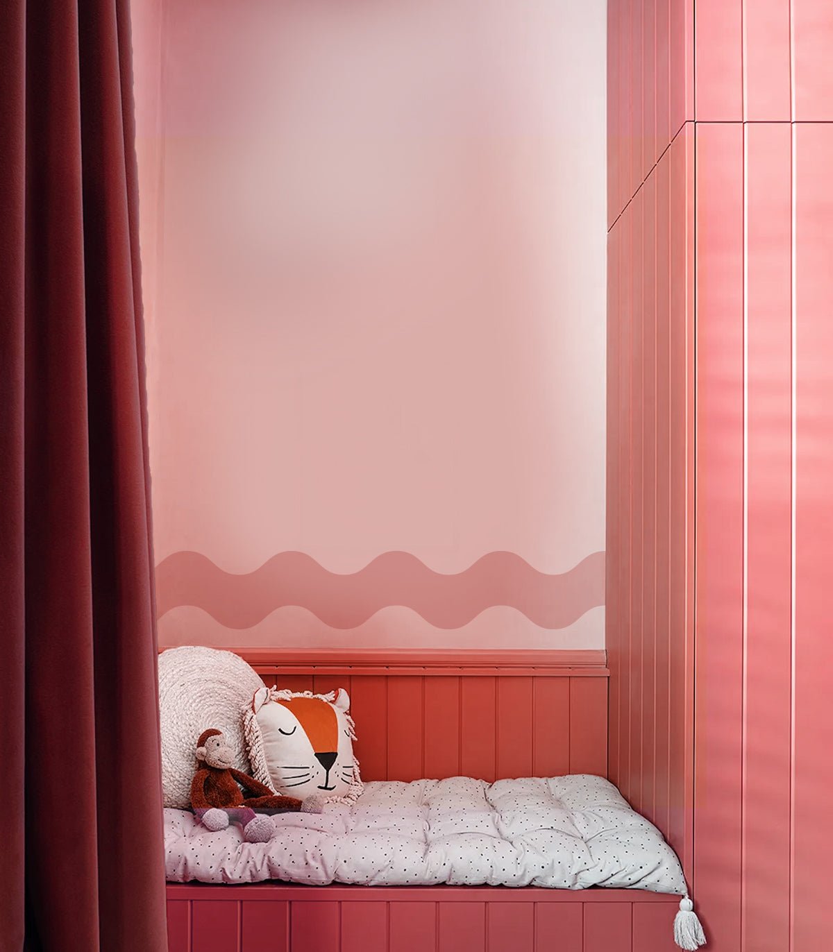 Border Double Wave Calm Peach Veil - Wallcolors®