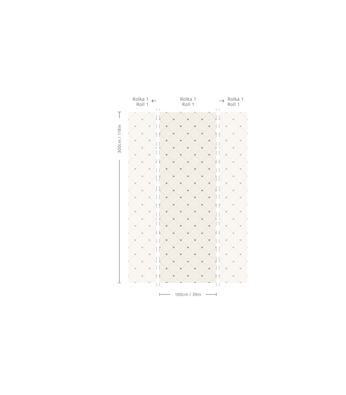 Wallpaper Heart Lattice Dusty Blue