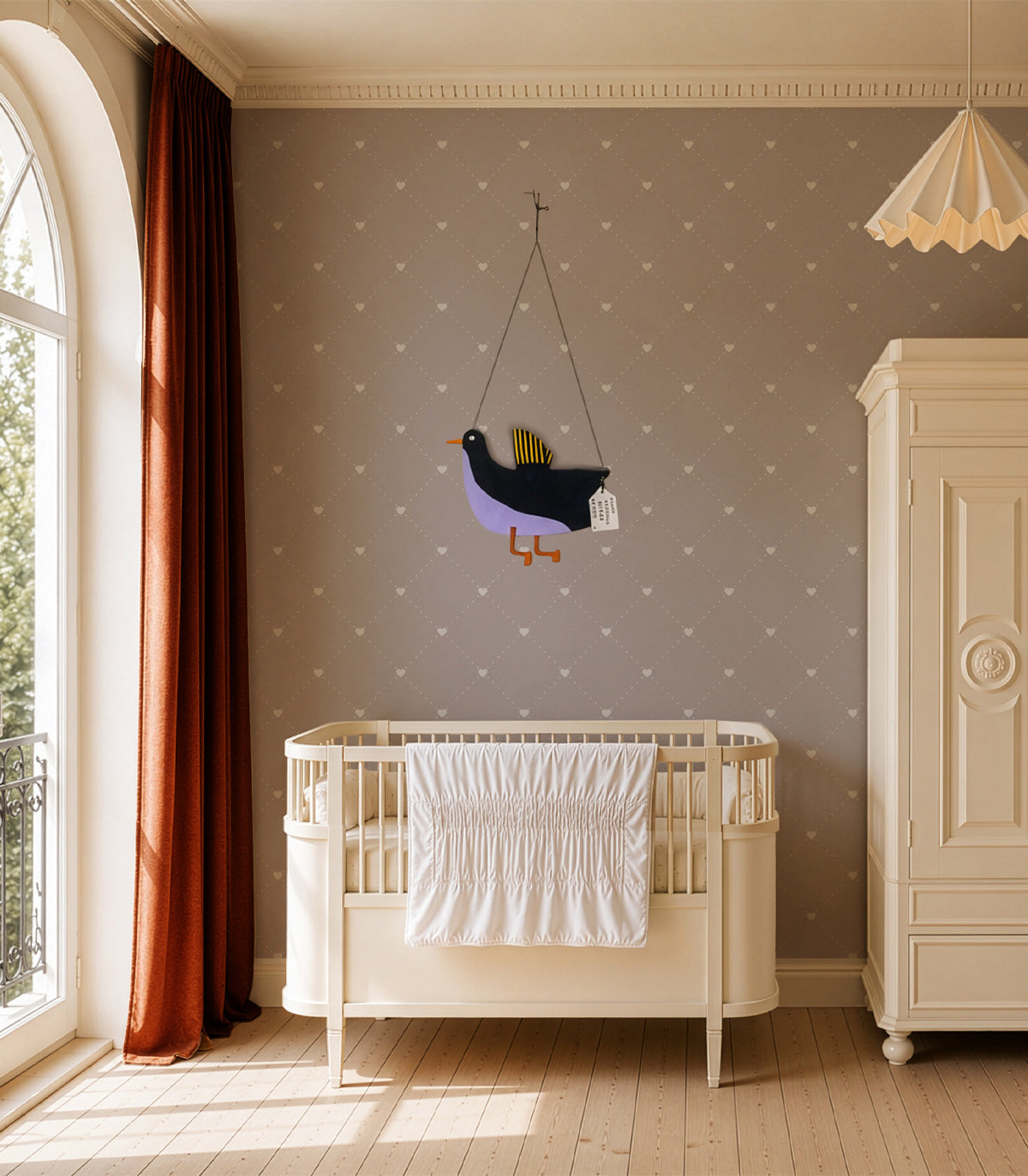 Wallpaper Heart Lattice Dusty Rose