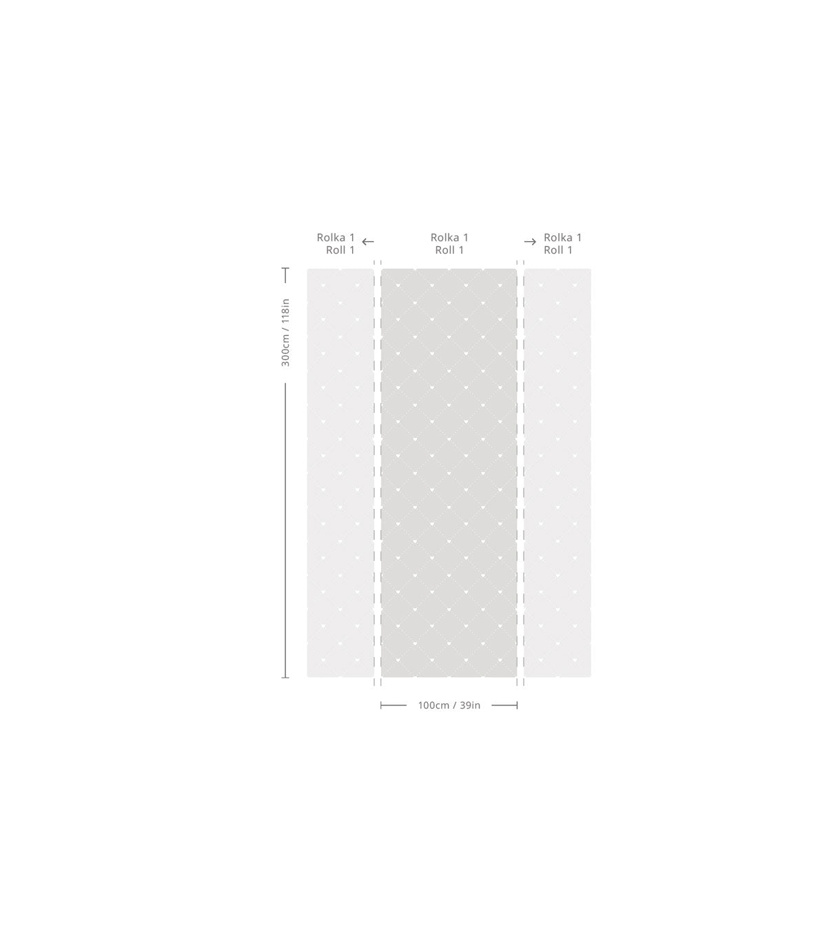 Wallpaper Heart Lattice Pearl Grey