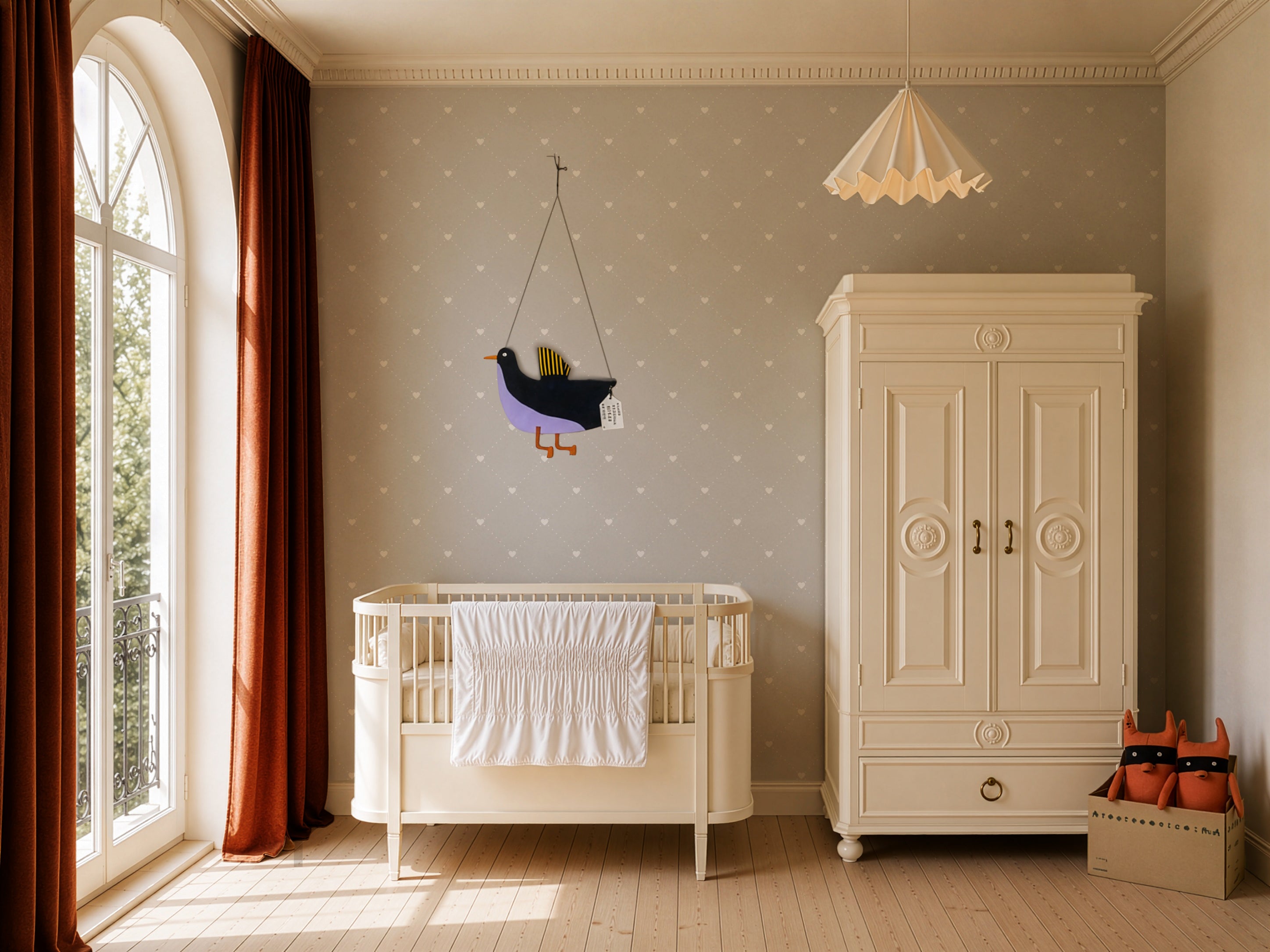 Wallpaper Heart Lattice Pearl Grey