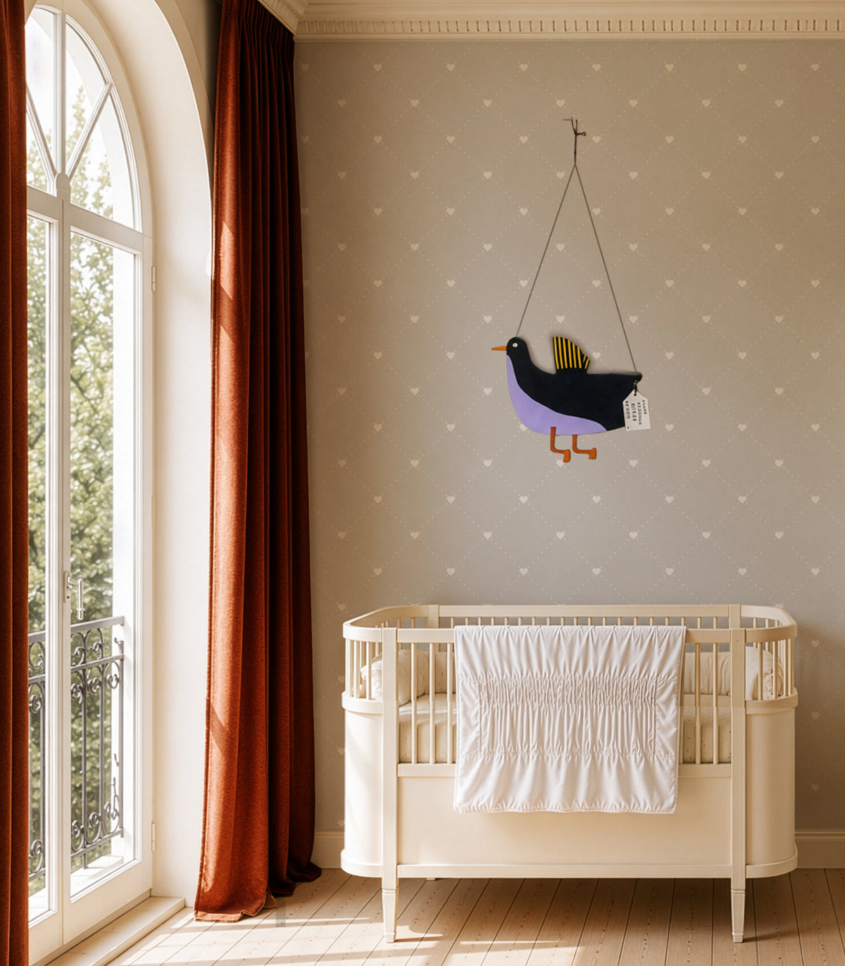 Wallpaper Heart Lattice Pearl Grey
