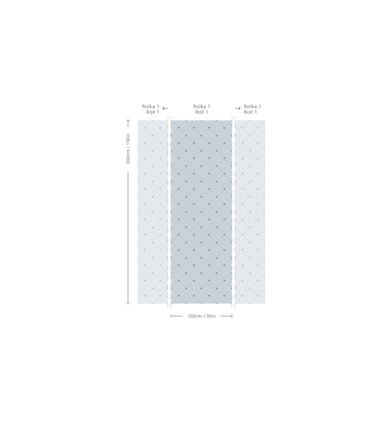 Wallpaper Heart Lattice Powder Blue