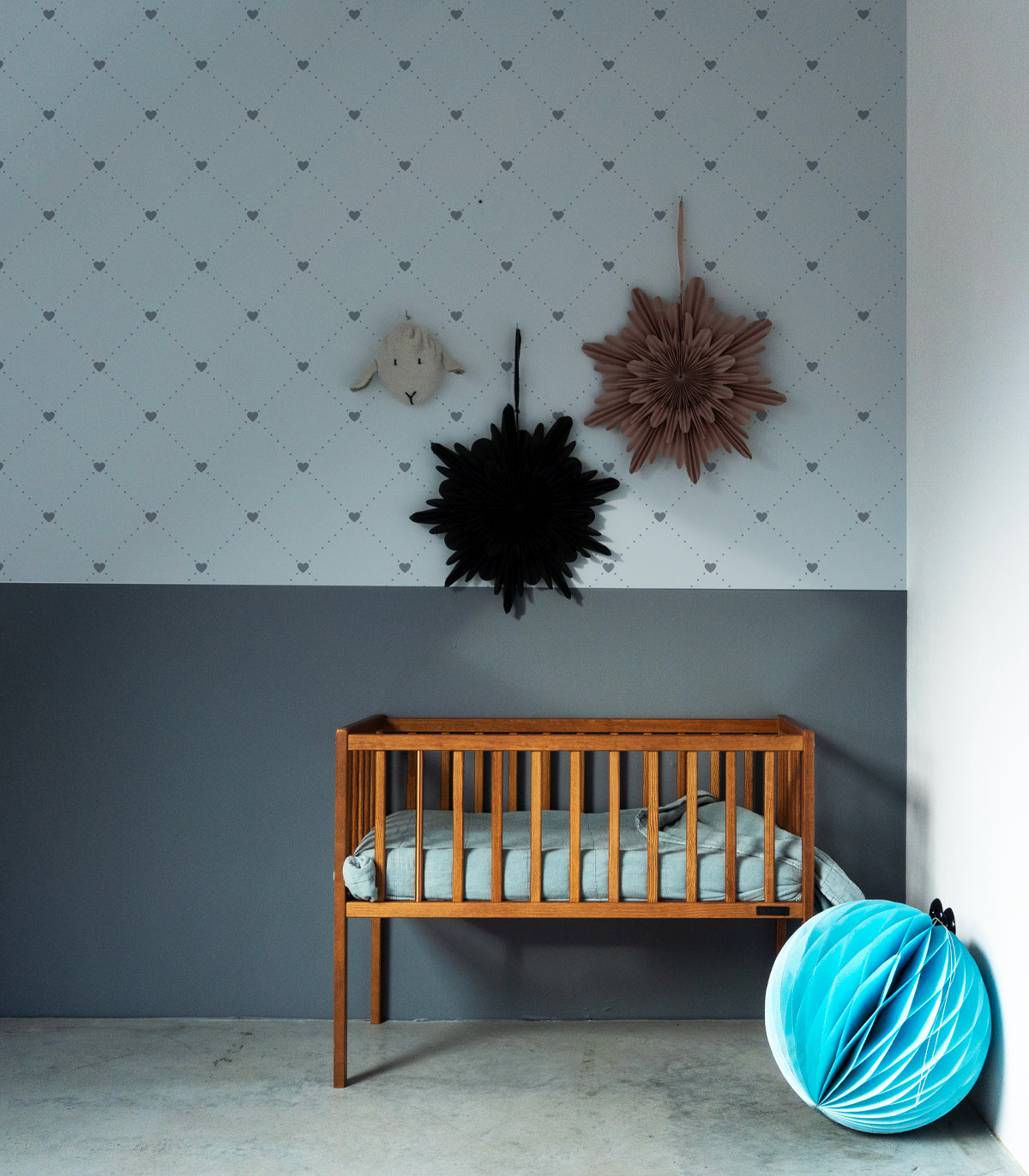 Wallpaper Heart Lattice Powder Blue