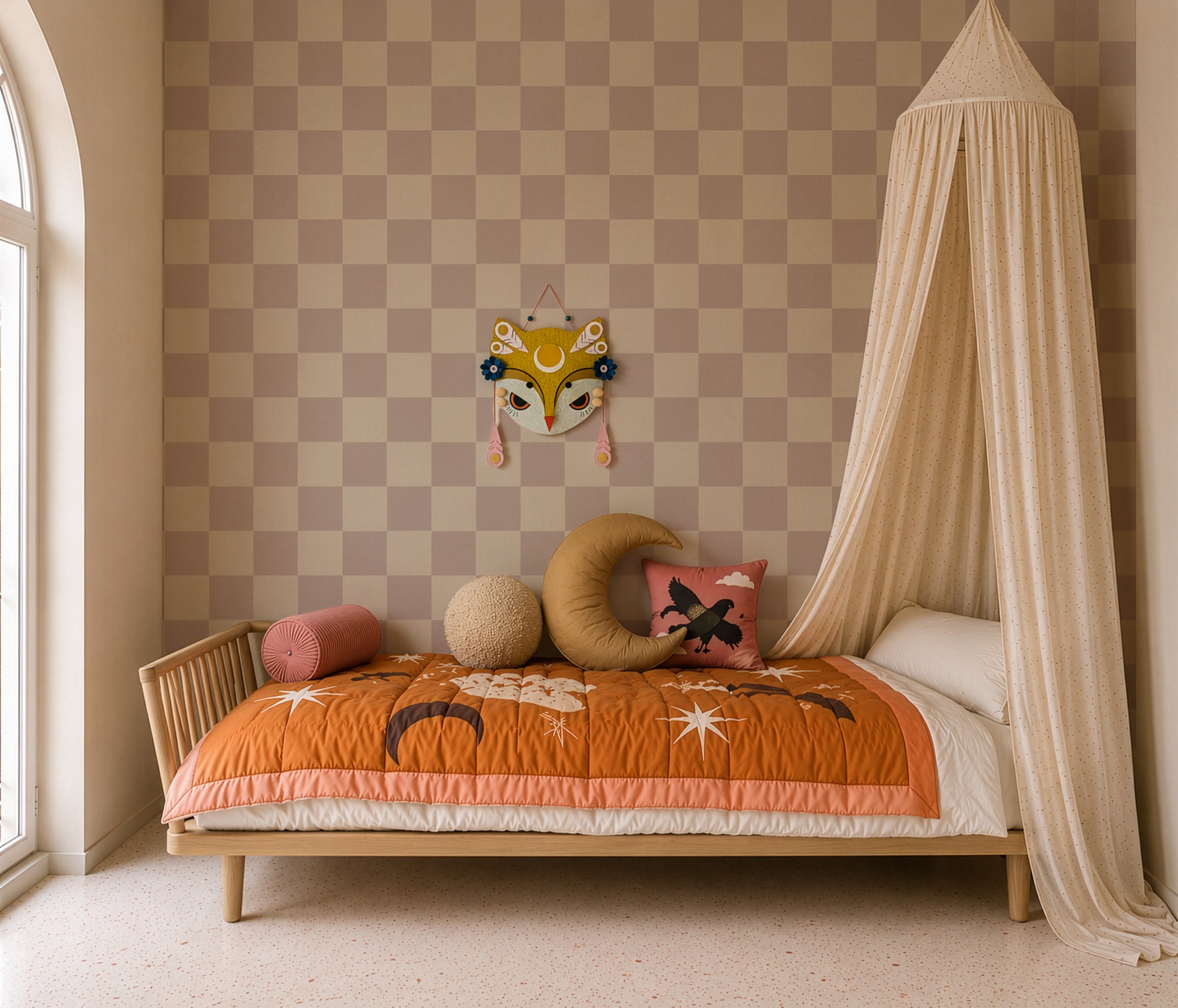 Wallpaper Square Checks Batik