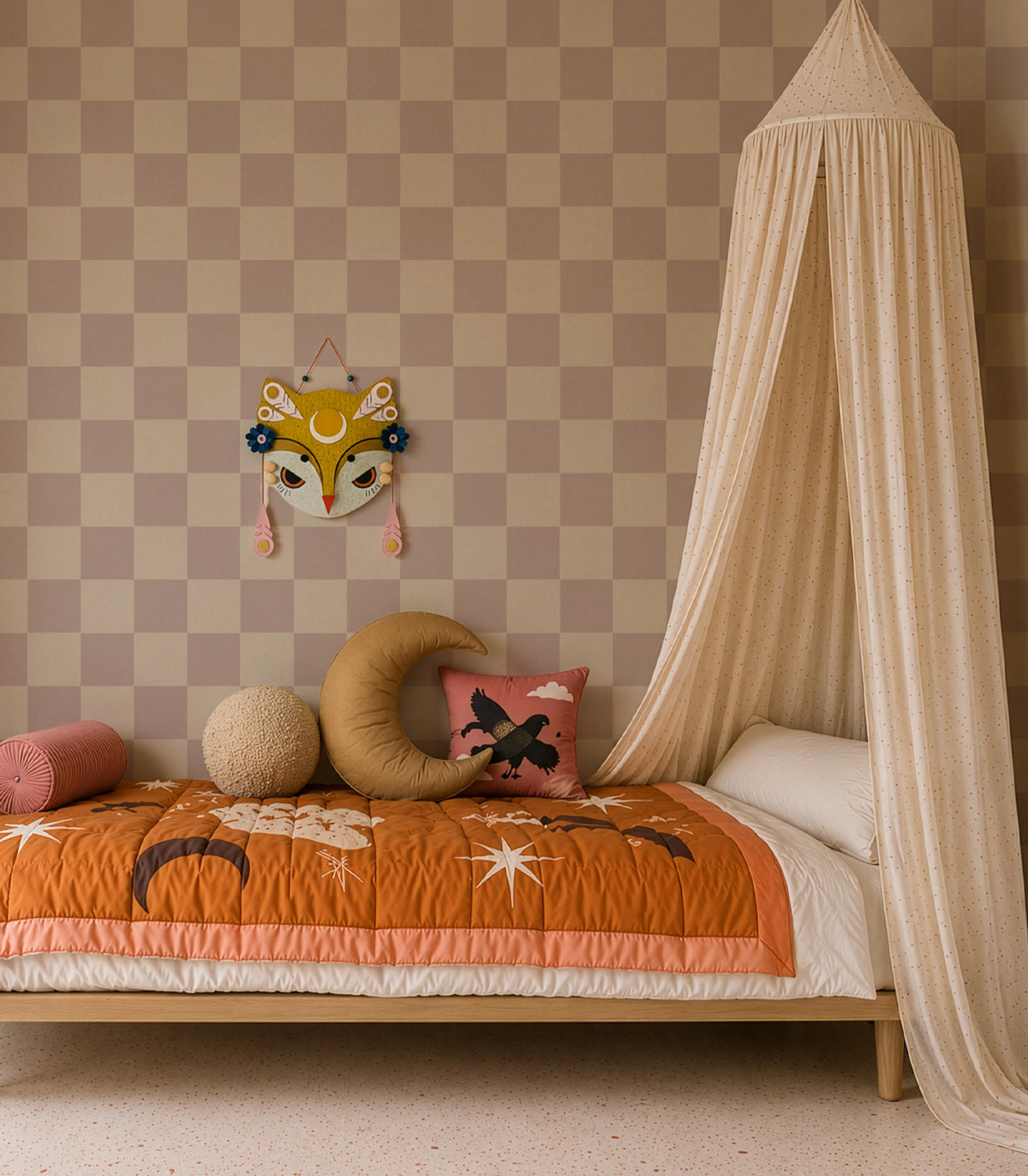 Wallpaper Square Checks Batik