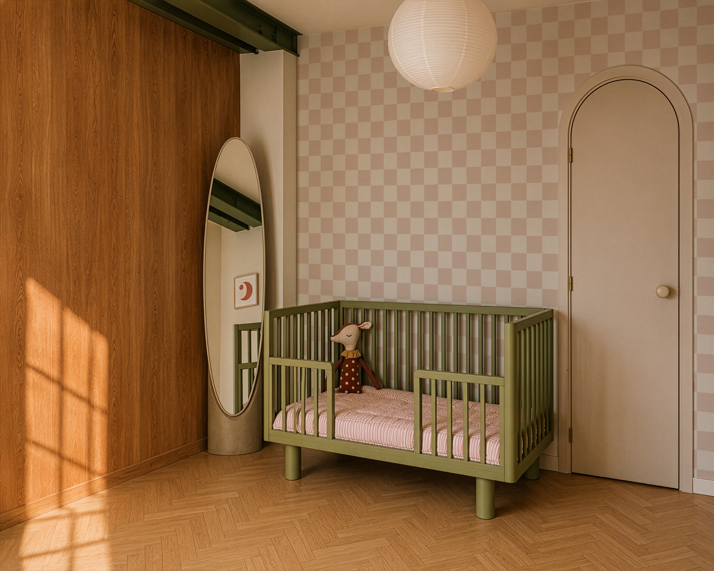 Wallpaper Square Checks Light Mocha
