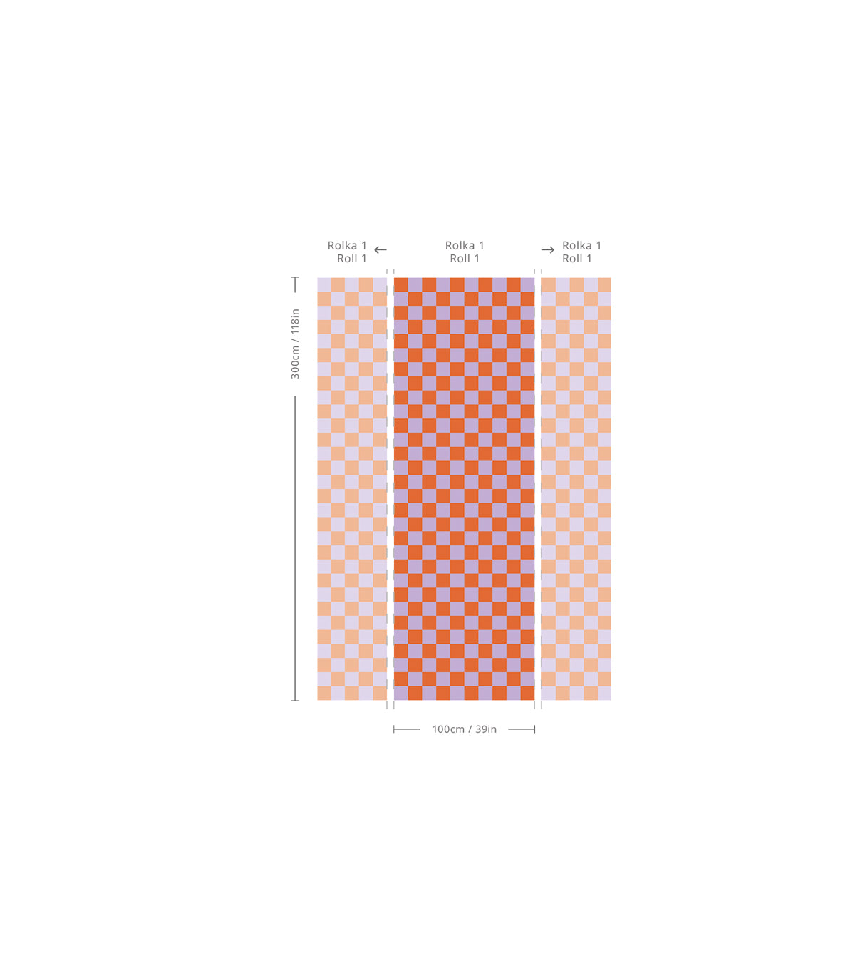 Wallpaper Square Checks Pumpkin