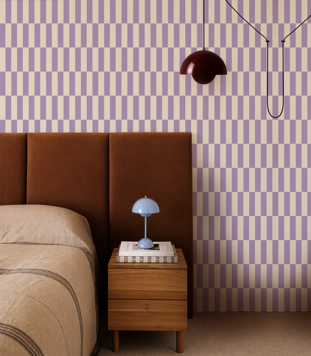 Wallpaper Tetris Stripe Lilac