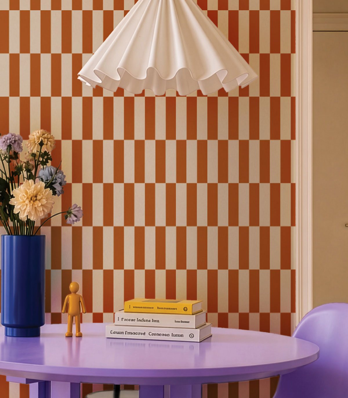 Wallpaper Tetris Stripe Terracotta