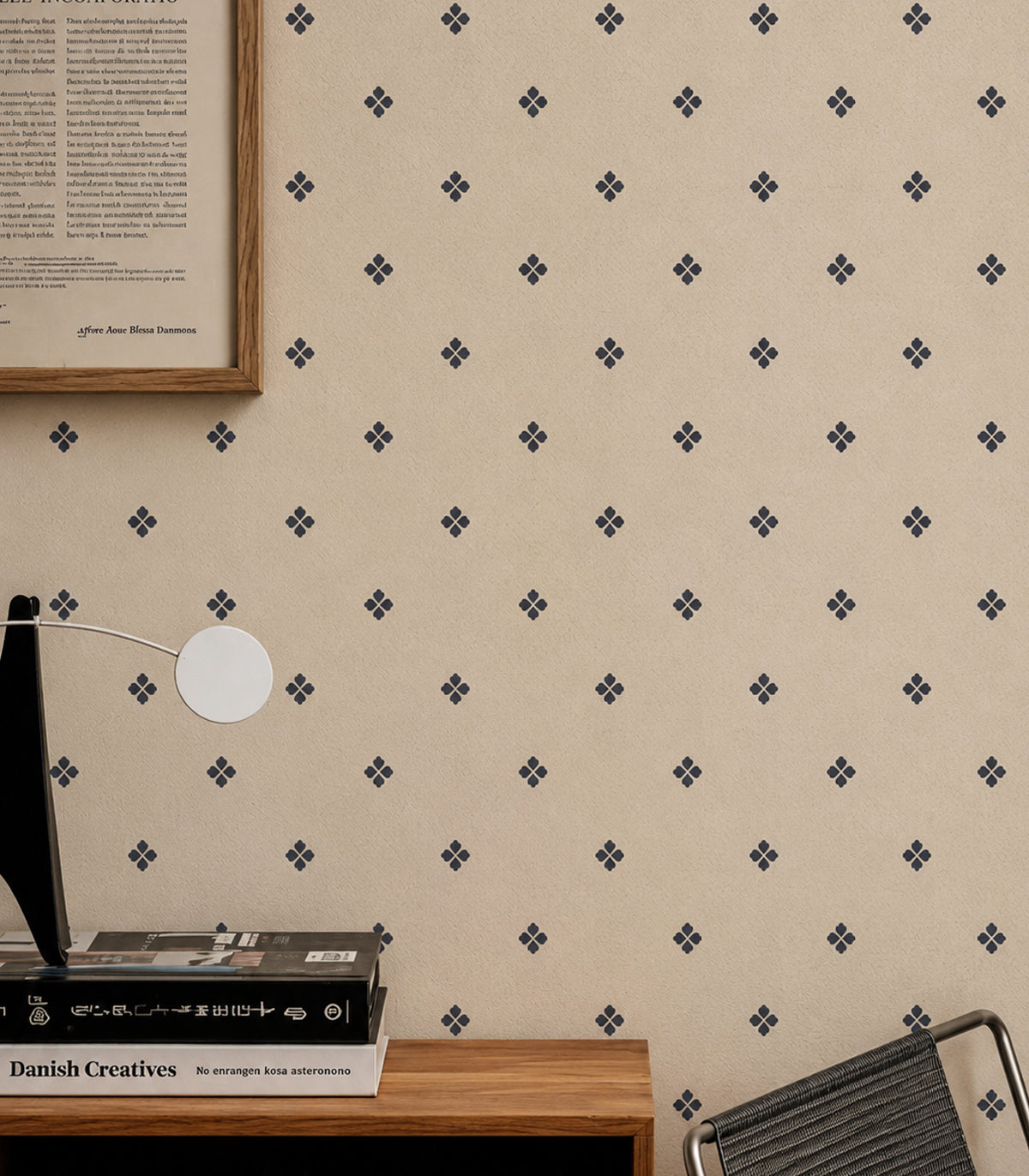 Wallpaper Tiny Blossoms Dusty Blue