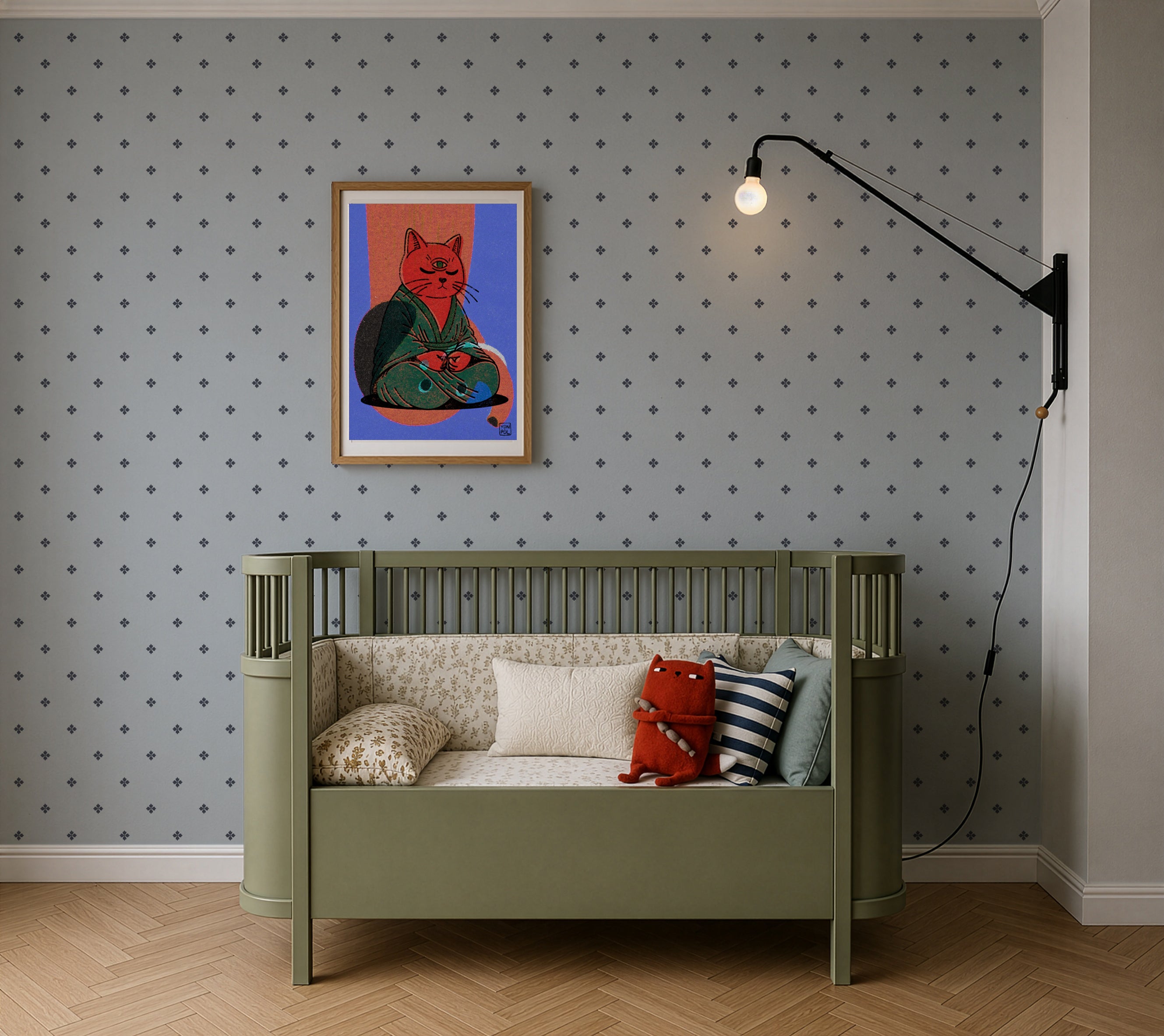 Wallpaper Tiny Blossoms Powder Blue