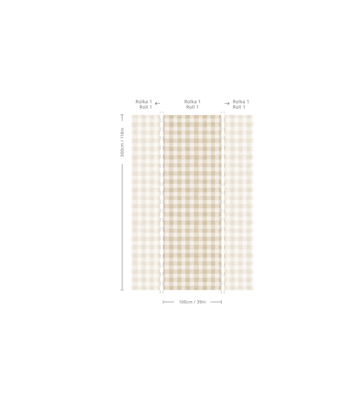 Wallpaper Watercolor Checks Sand Beige