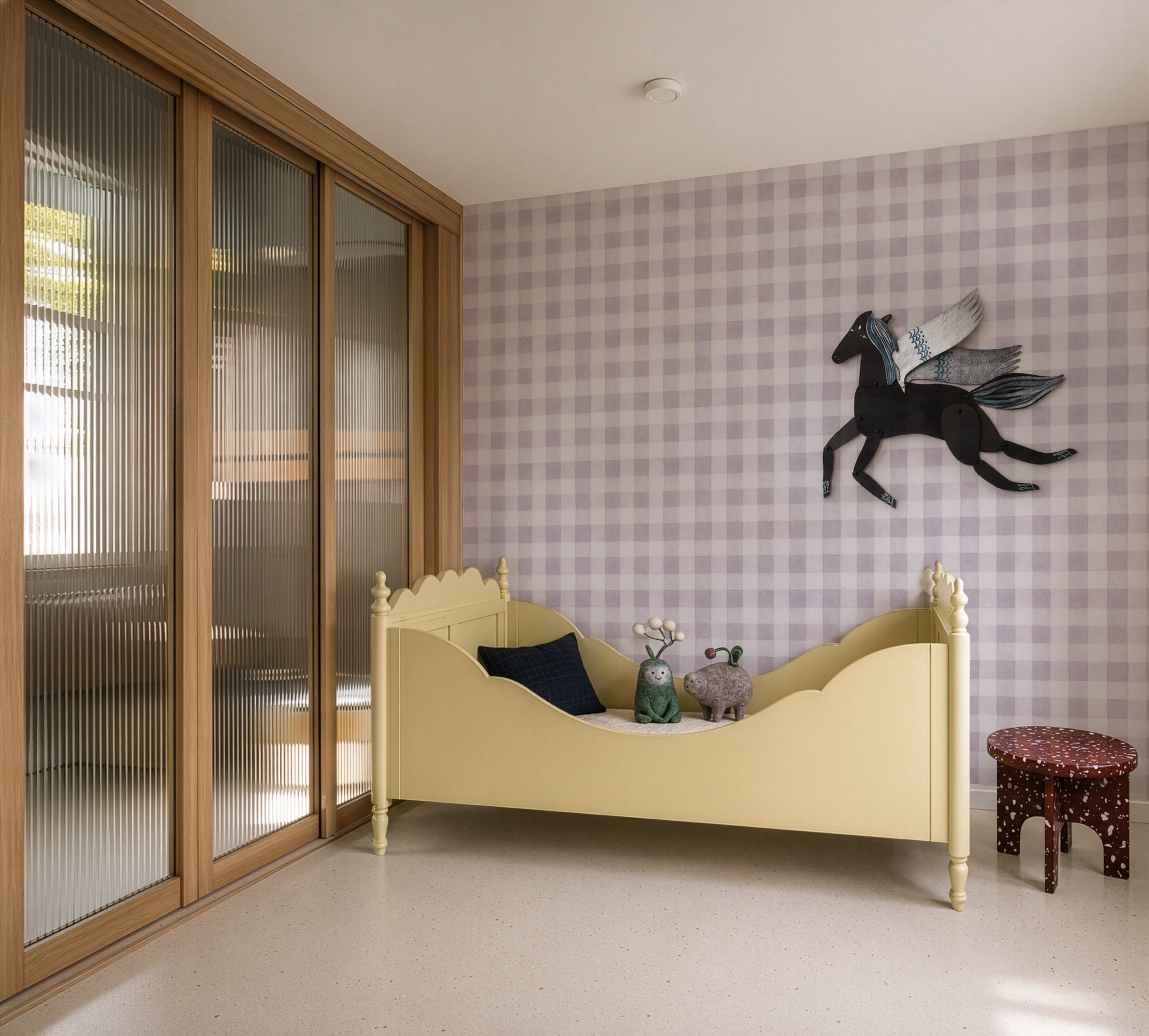 Wallpaper Watercolor Checks Soft Lilac