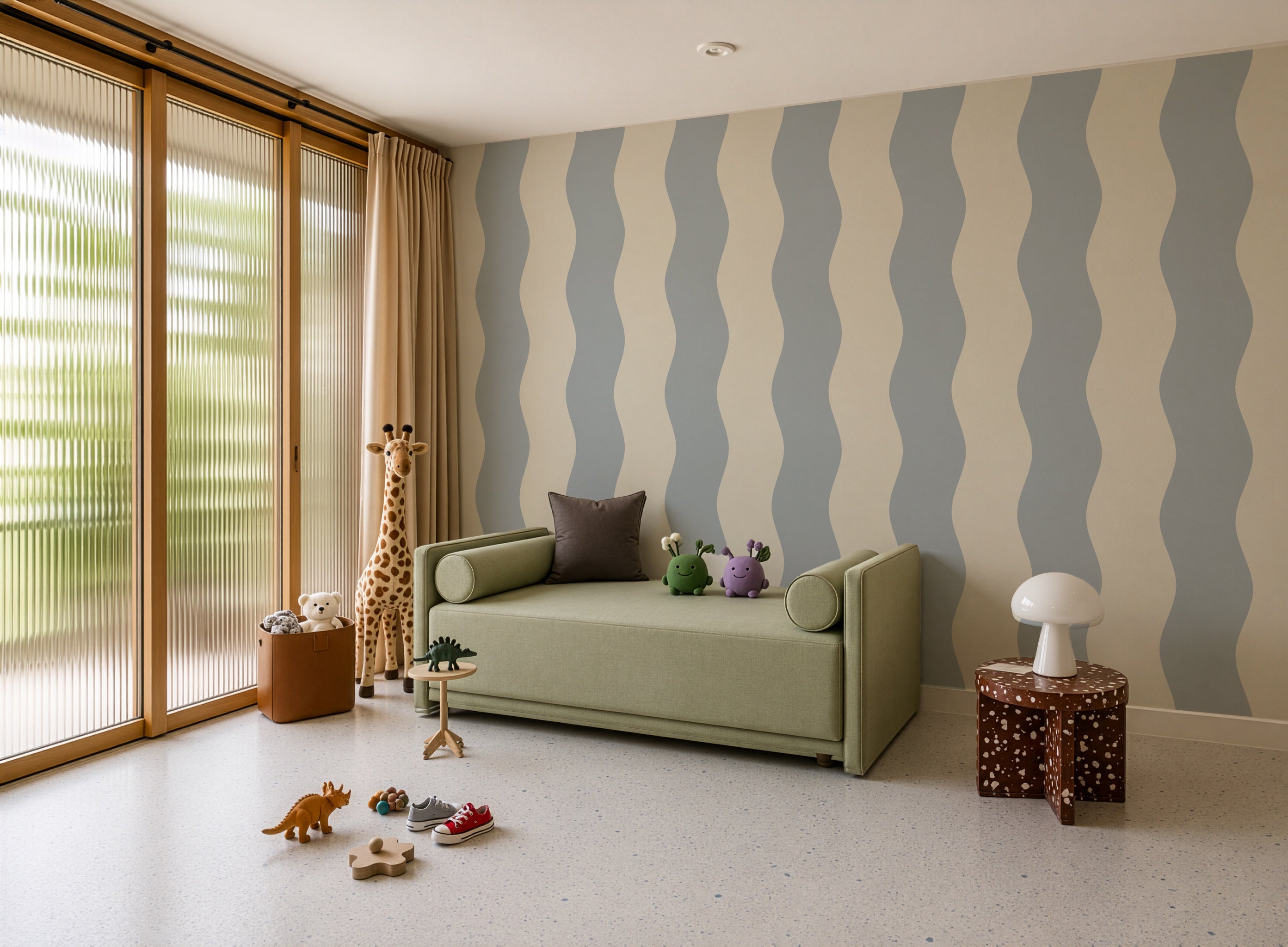 Wallpaper Wave Stripe Athabasca