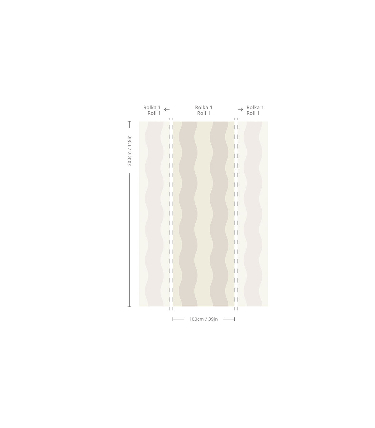 Wallpaper Wave Stripe Flora White