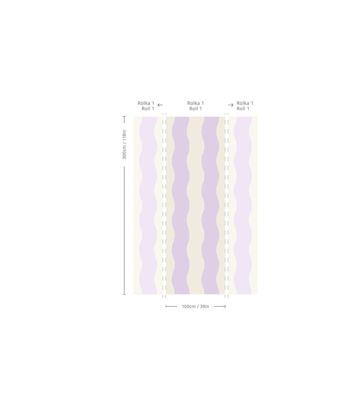Wallpaper Wave Stripe Lily Lavender